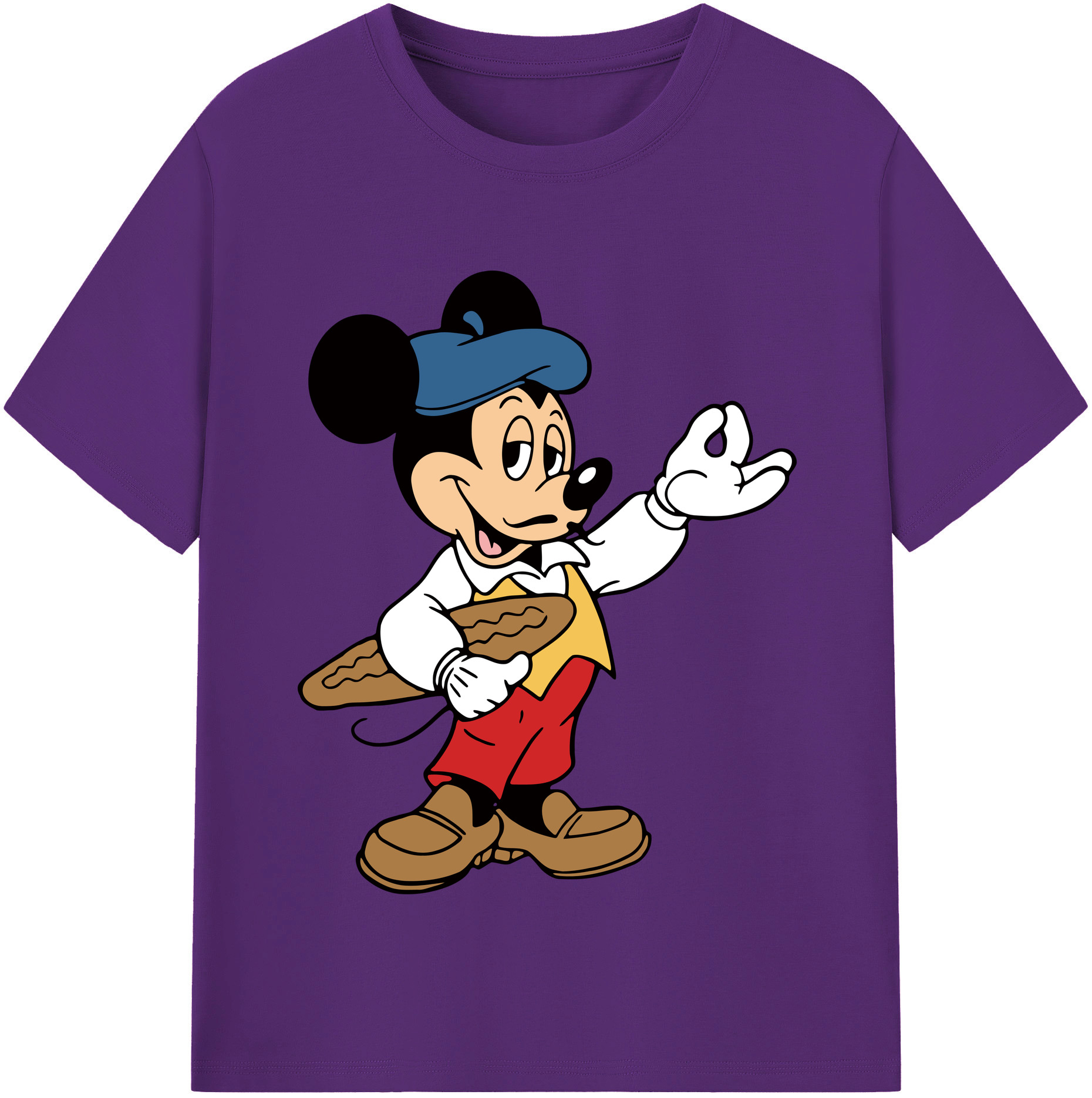 （画像用） ミッキーマウス Mickey Mouse 綿100％半袖Tシャツ（フロントプリント）