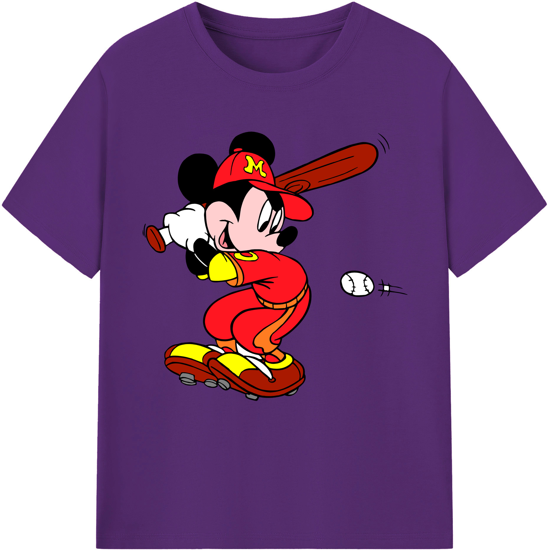 （画像用） ミッキーマウス Mickey Mouse 綿100％半袖Tシャツ（フロントプリント）