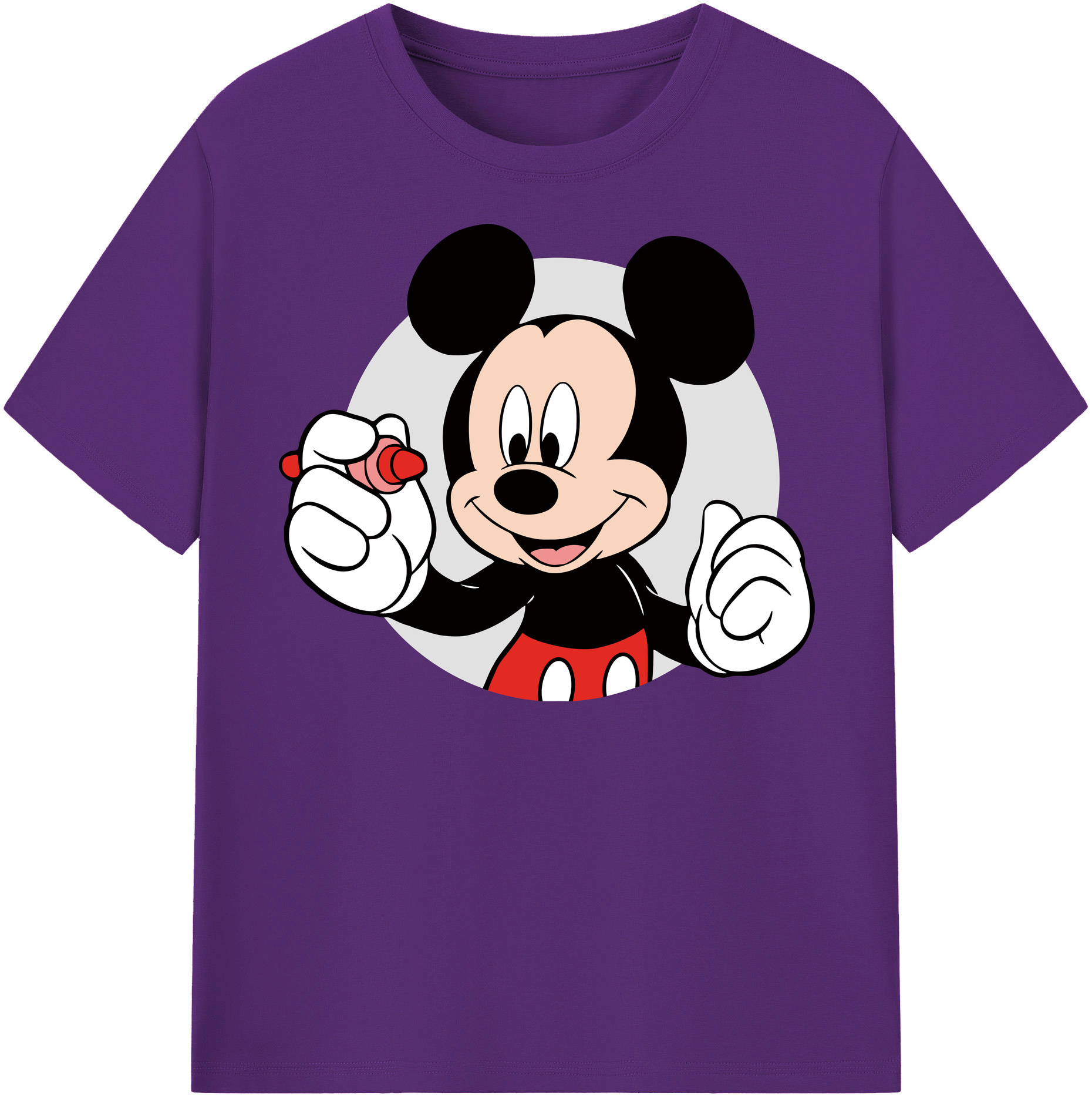 （画像用） ミッキーマウス Mickey Mouse 綿100％半袖Tシャツ（フロントプリント）