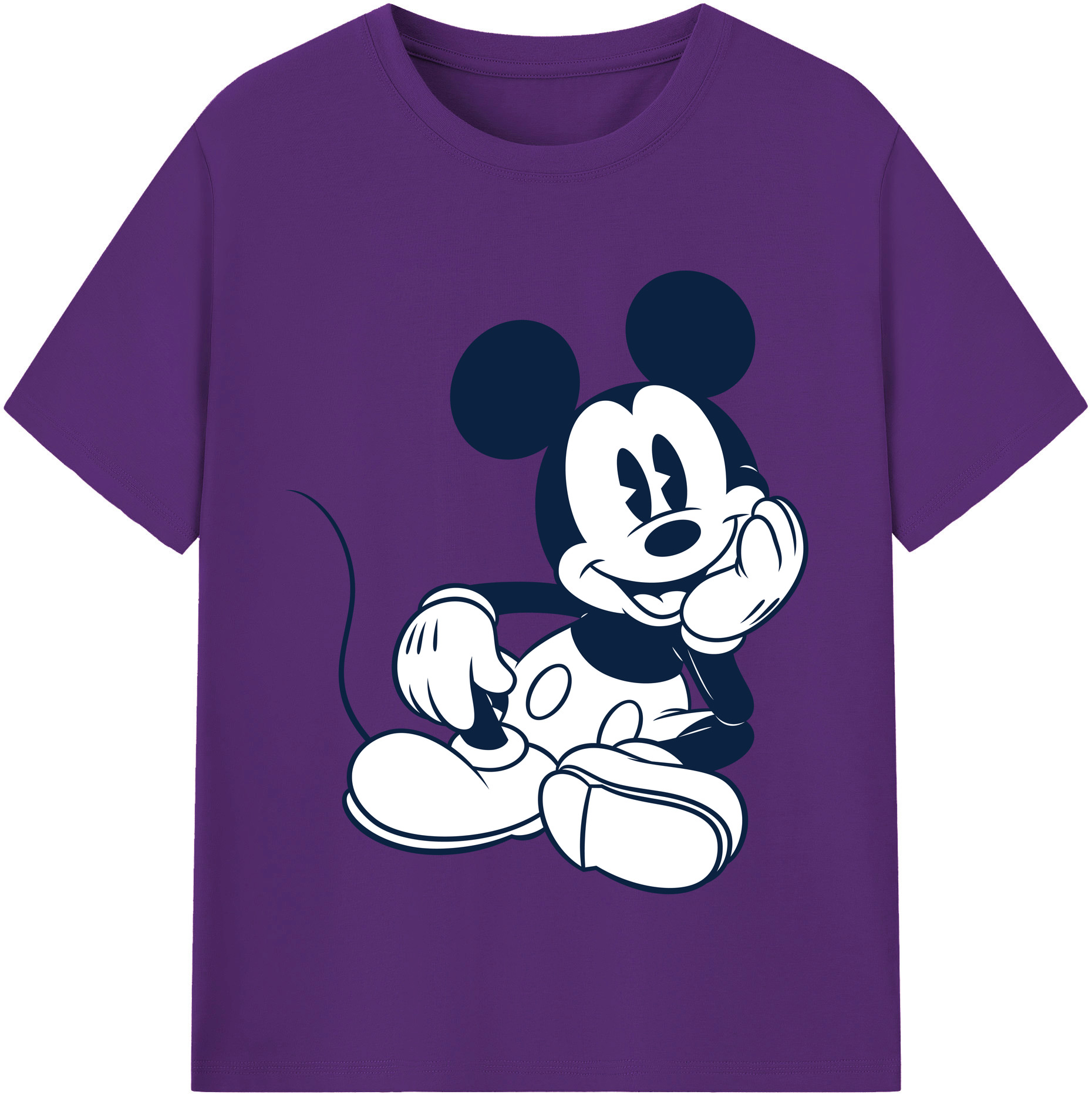 （画像用） ミッキーマウス Mickey Mouse 綿100％半袖Tシャツ（フロントプリント）