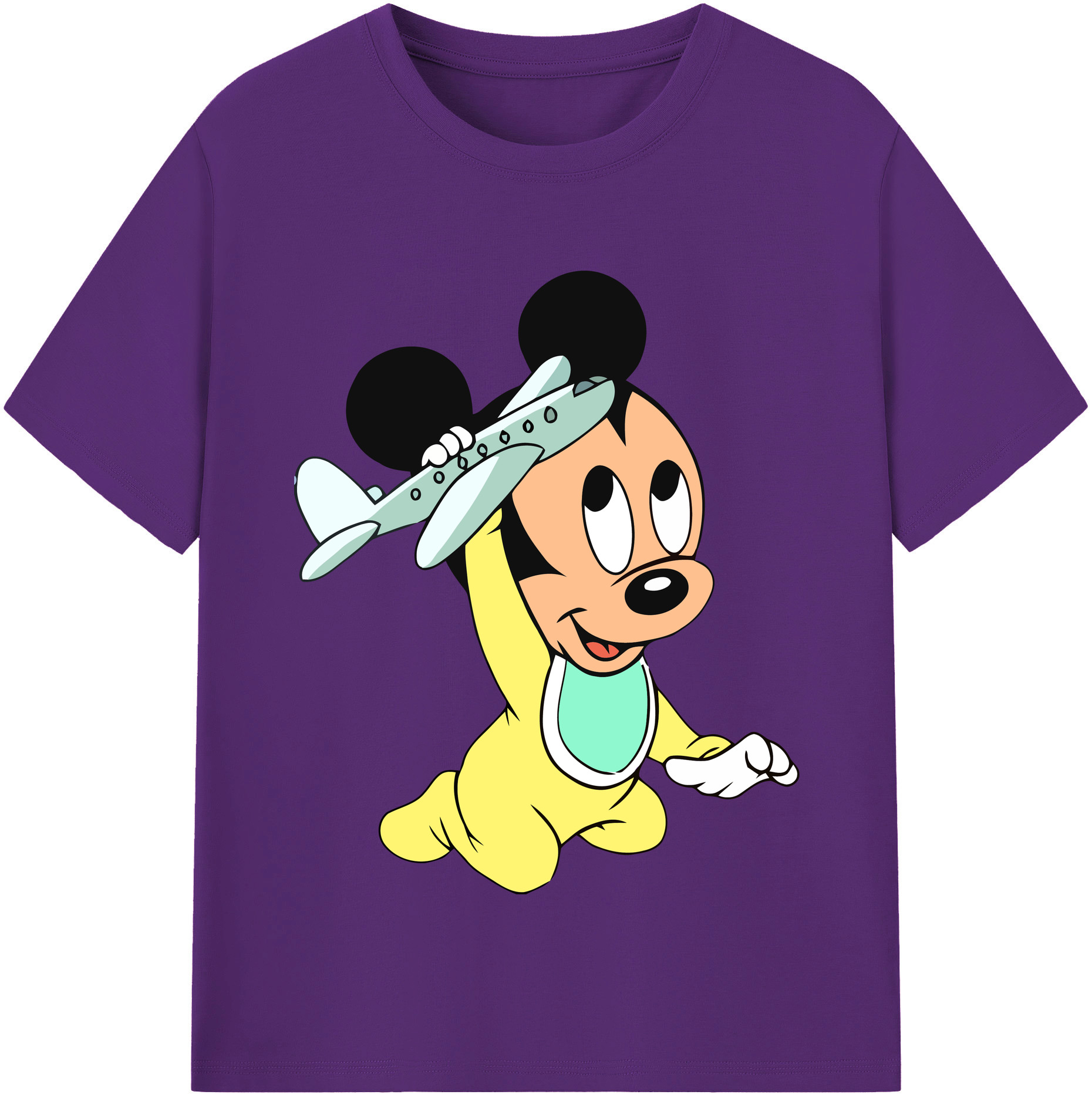 （画像用） ミッキーマウス Mickey Mouse 綿100％半袖Tシャツ（フロントプリント）
