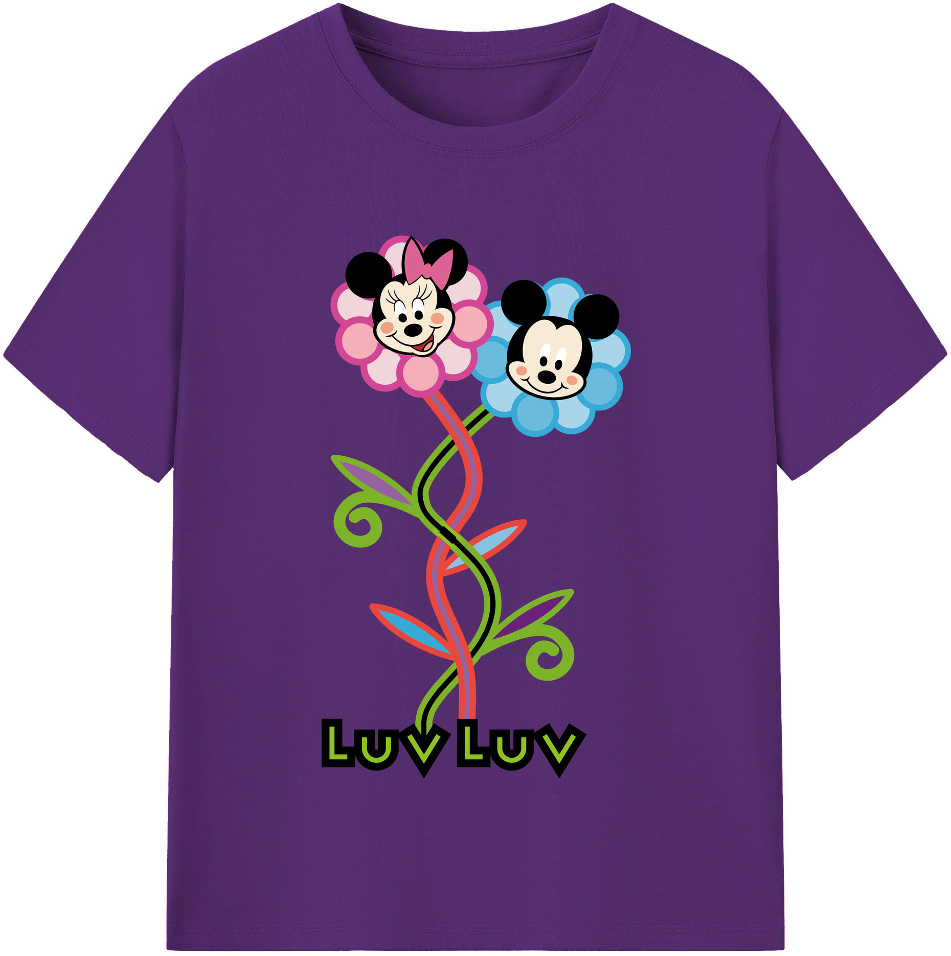 （画像用） ミッキーマウス Mickey Mouse 綿100％半袖Tシャツ（フロントプリント）