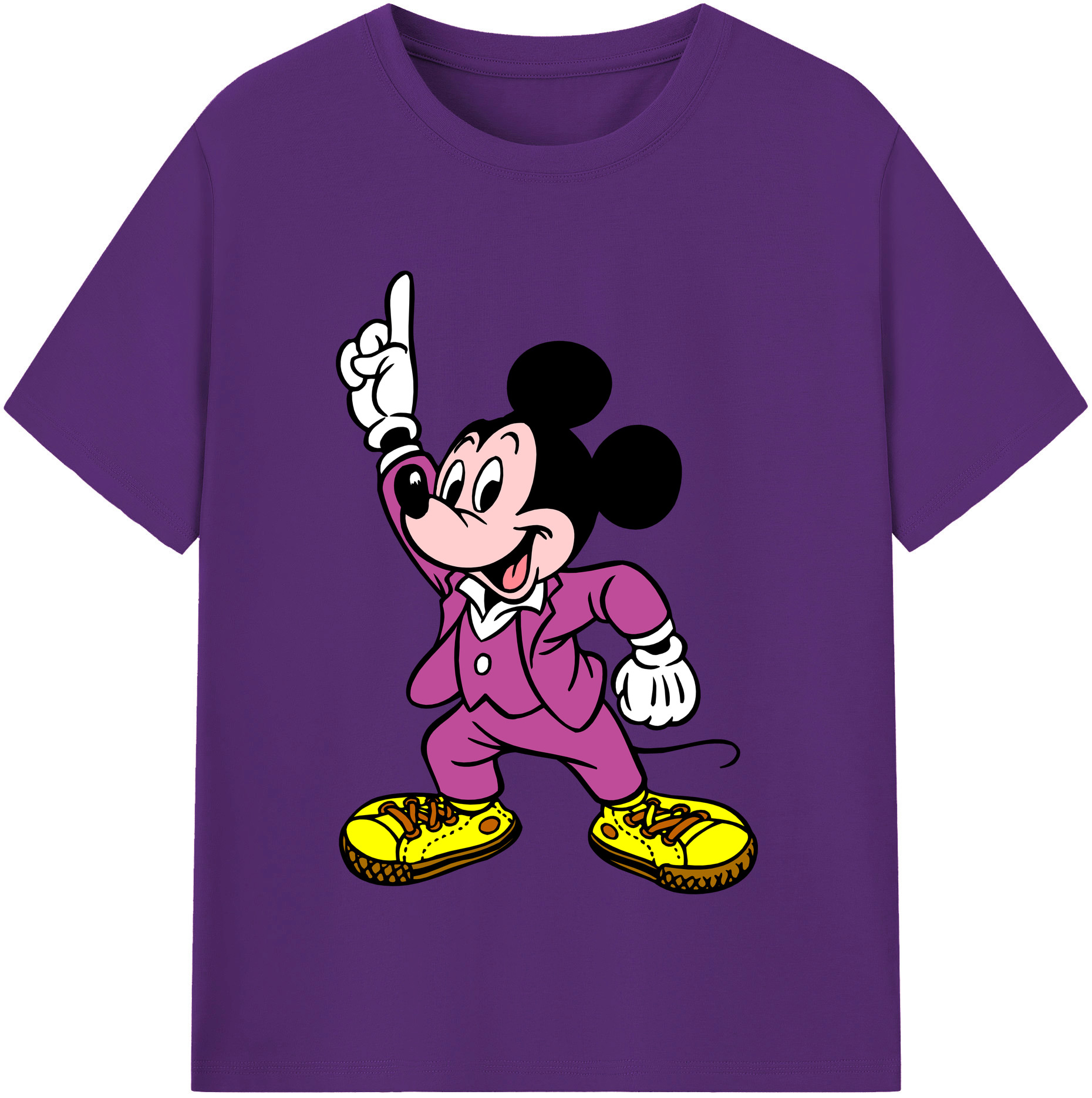 （画像用） ミッキーマウス Mickey Mouse 綿100％半袖Tシャツ（フロントプリント）