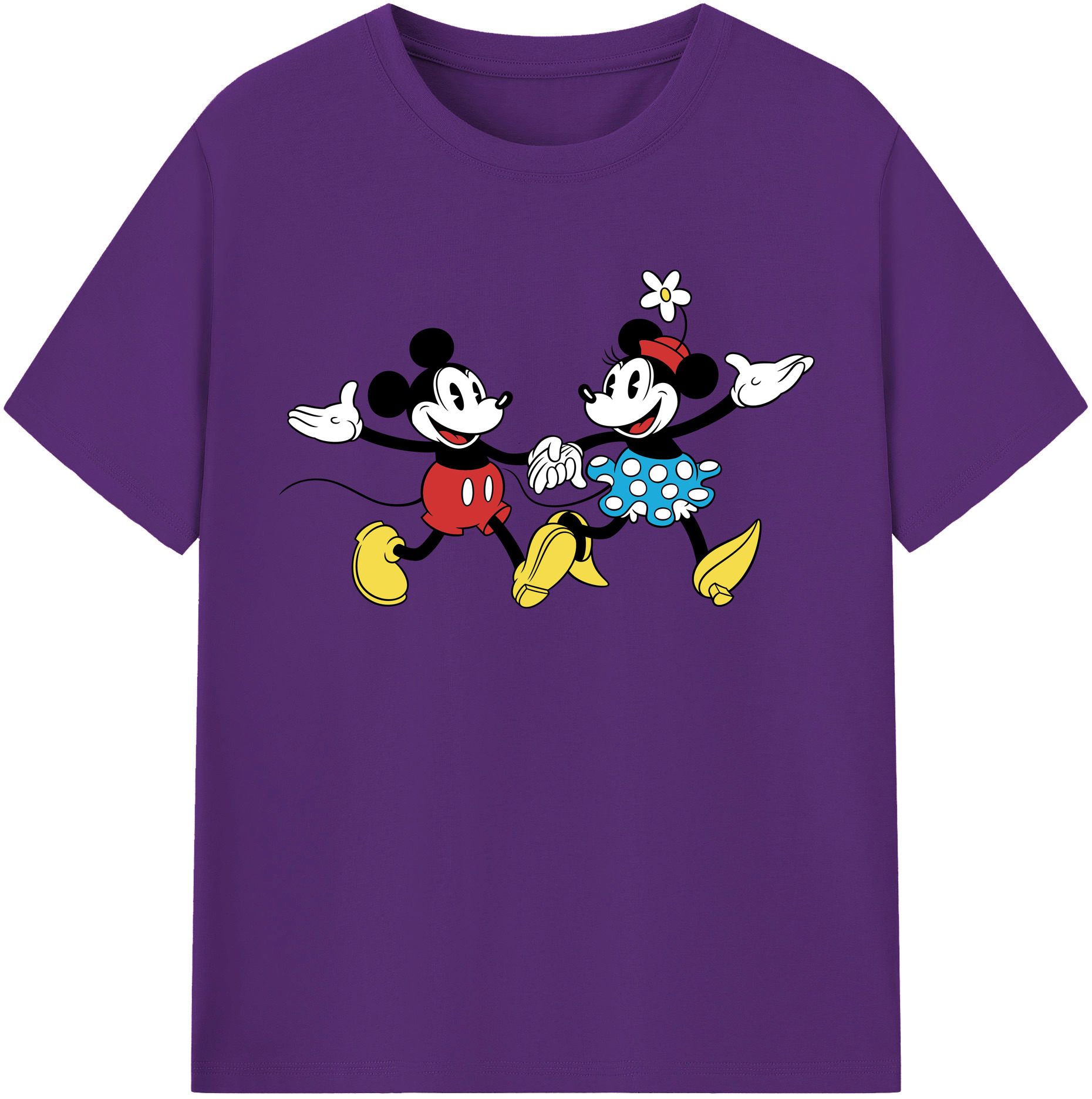 （画像用） ミッキーマウス Mickey Mouse 綿100％半袖Tシャツ（フロントプリント）