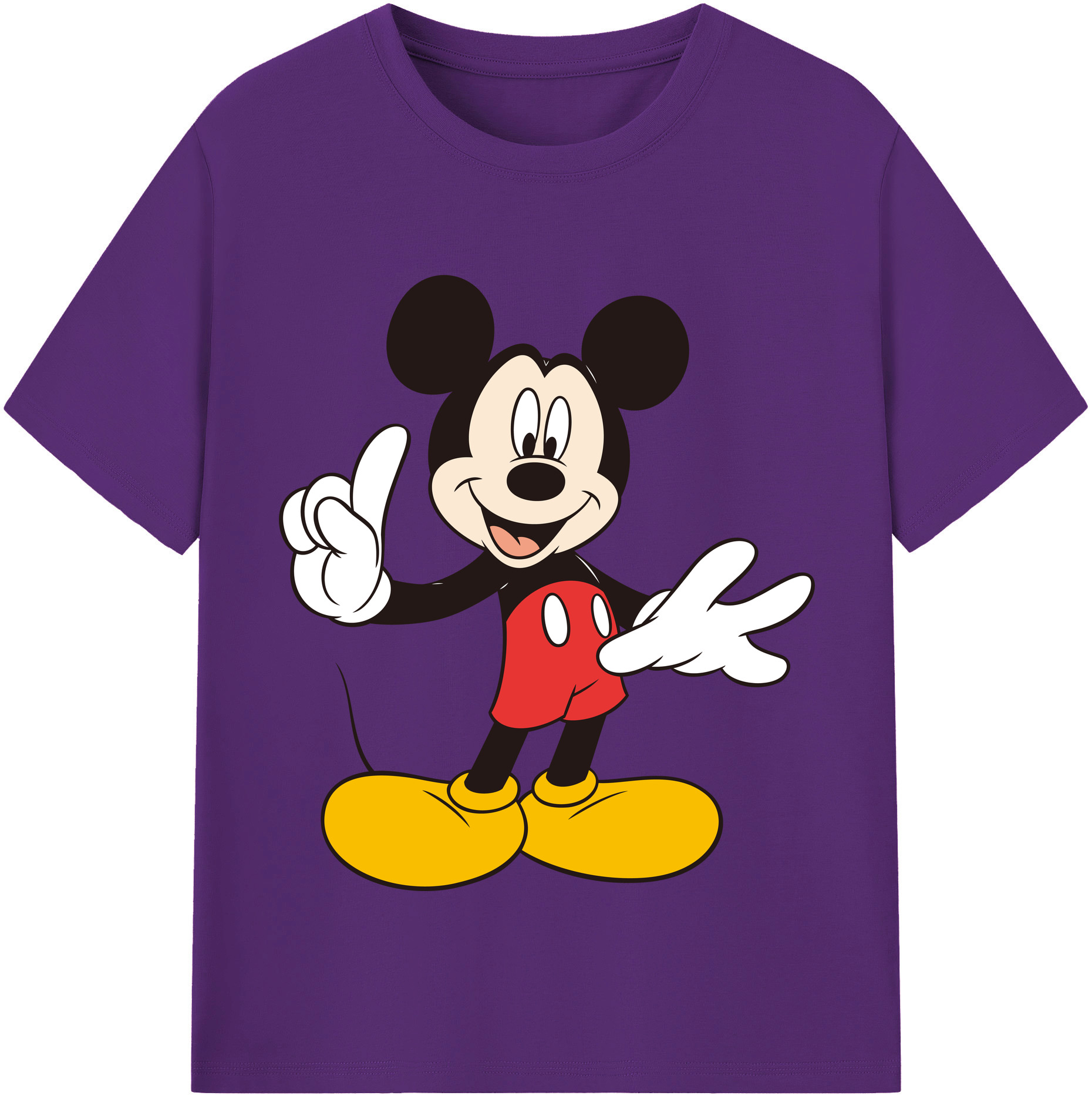 （画像用） ミッキーマウス Mickey Mouse 綿100％半袖Tシャツ（フロントプリント）