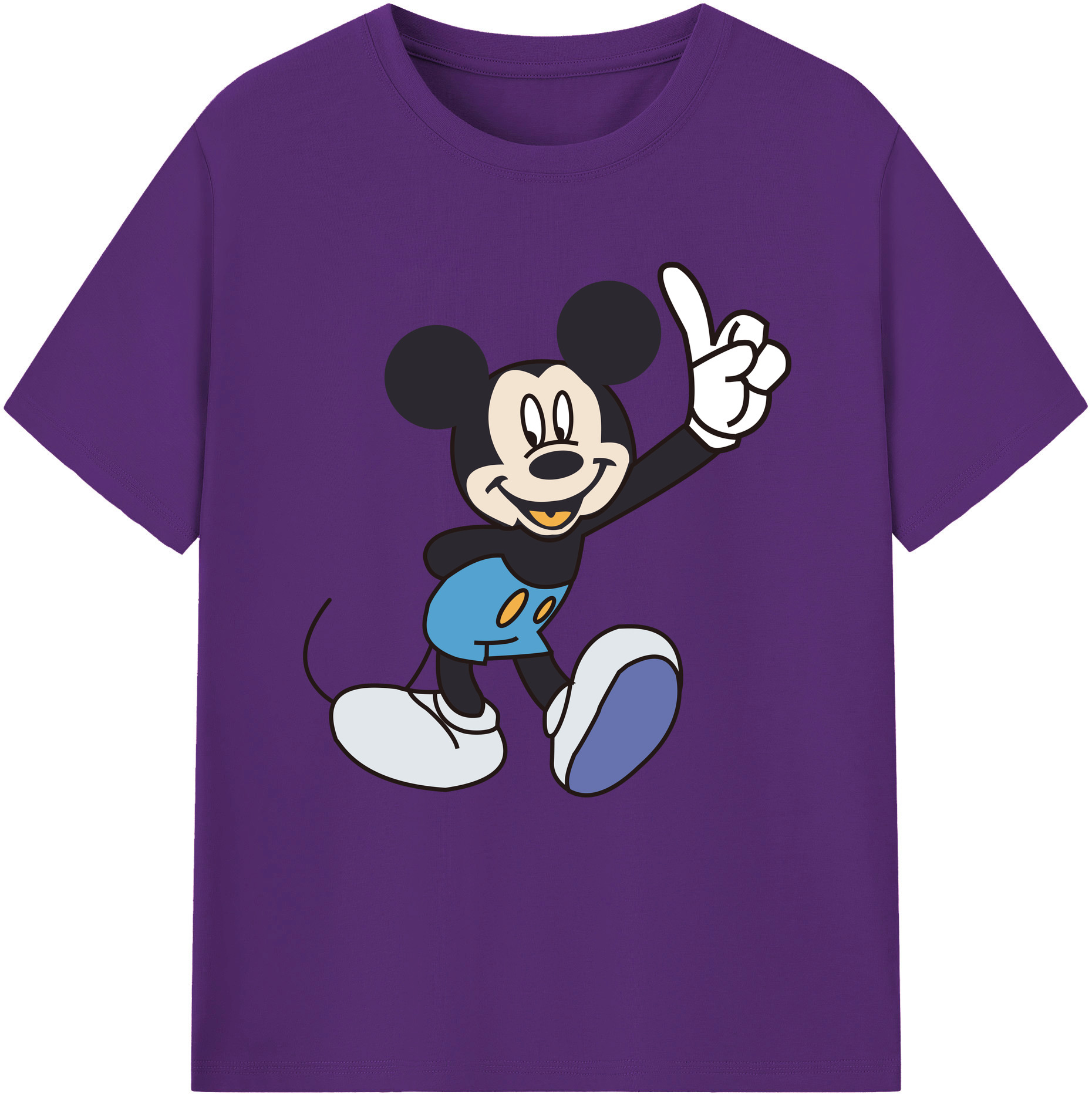 （画像用） ミッキーマウス Mickey Mouse 綿100％半袖Tシャツ（フロントプリント）