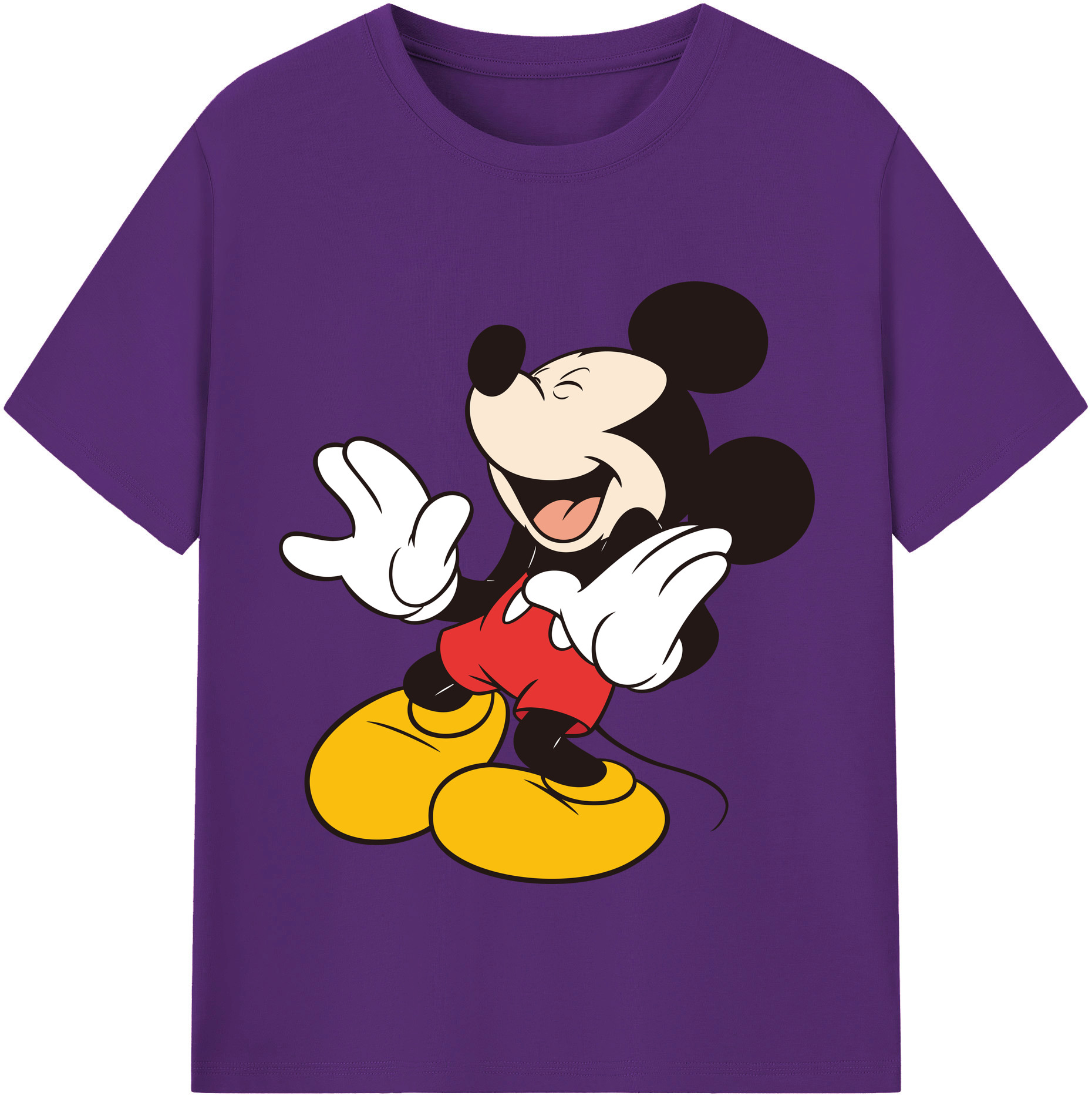 （画像用） ミッキーマウス Mickey Mouse 綿100％半袖Tシャツ（フロントプリント）