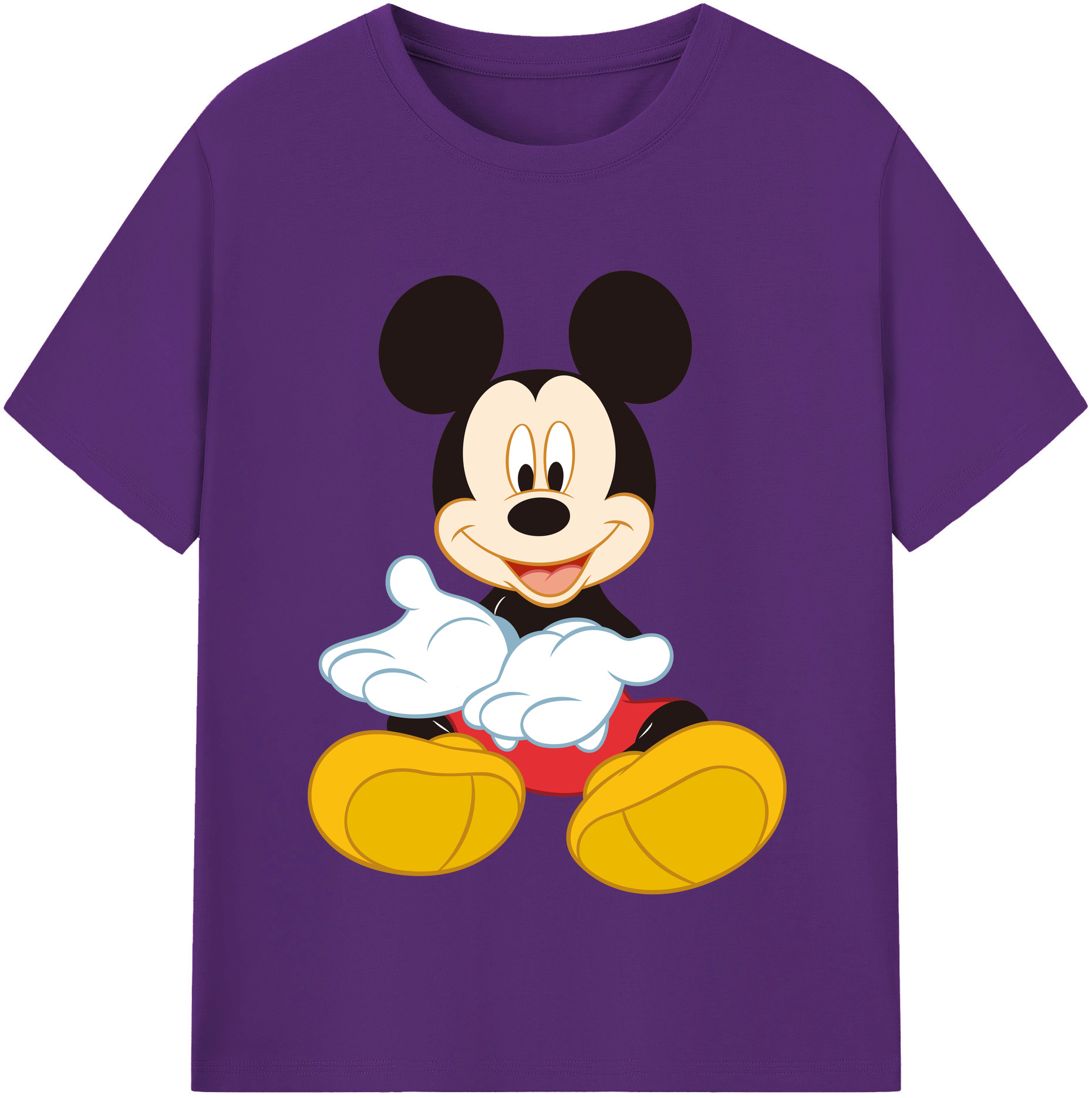 （画像用） ミッキーマウス Mickey Mouse 綿100％半袖Tシャツ（フロントプリント）