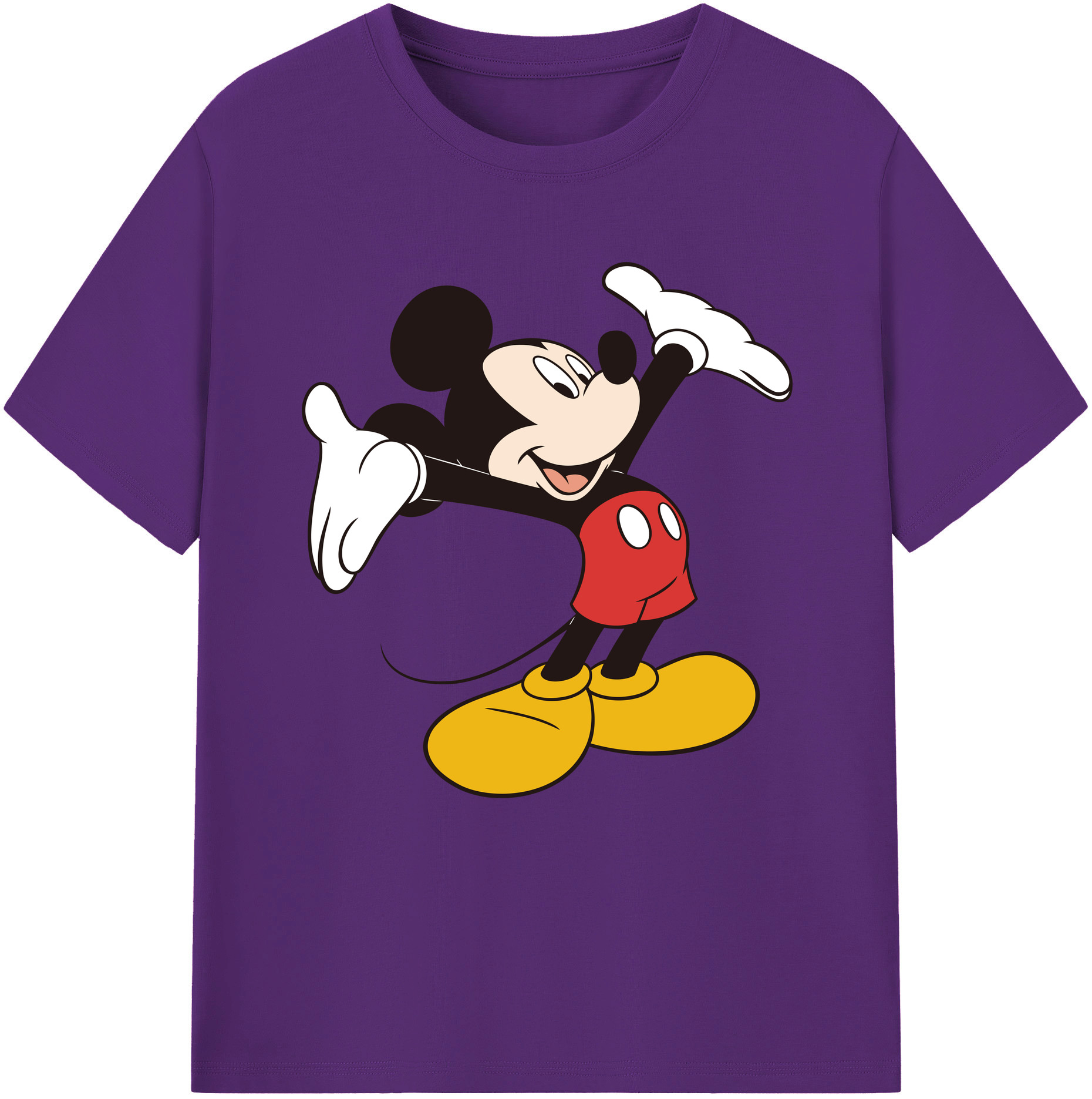 （画像用） ミッキーマウス Mickey Mouse 綿100％半袖Tシャツ（フロントプリント）