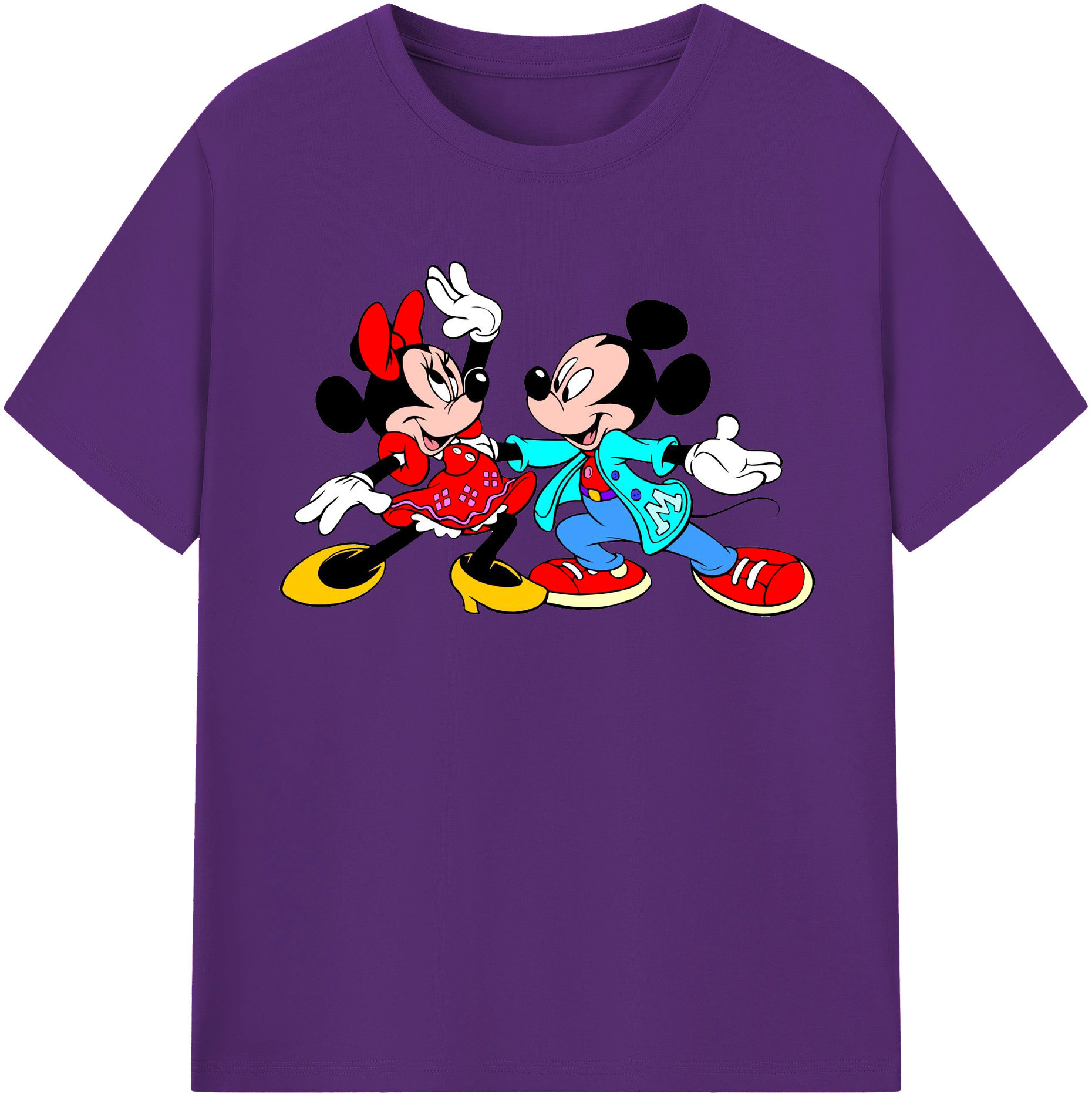 （画像用） ミッキーマウス Mickey Mouse 綿100％半袖Tシャツ（フロントプリント）