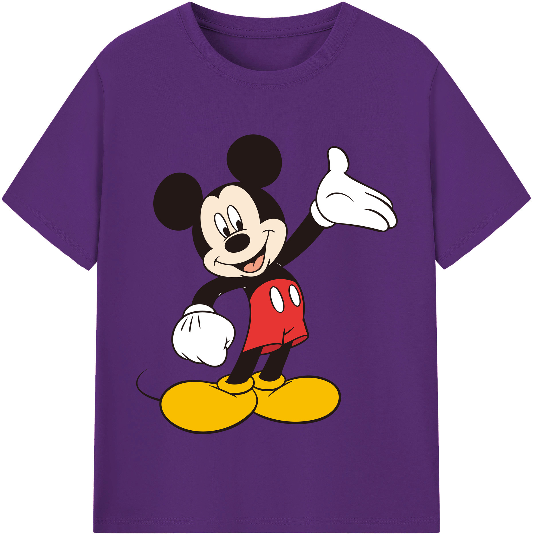 （画像用） ミッキーマウス Mickey Mouse 綿100％半袖Tシャツ（フロントプリント）