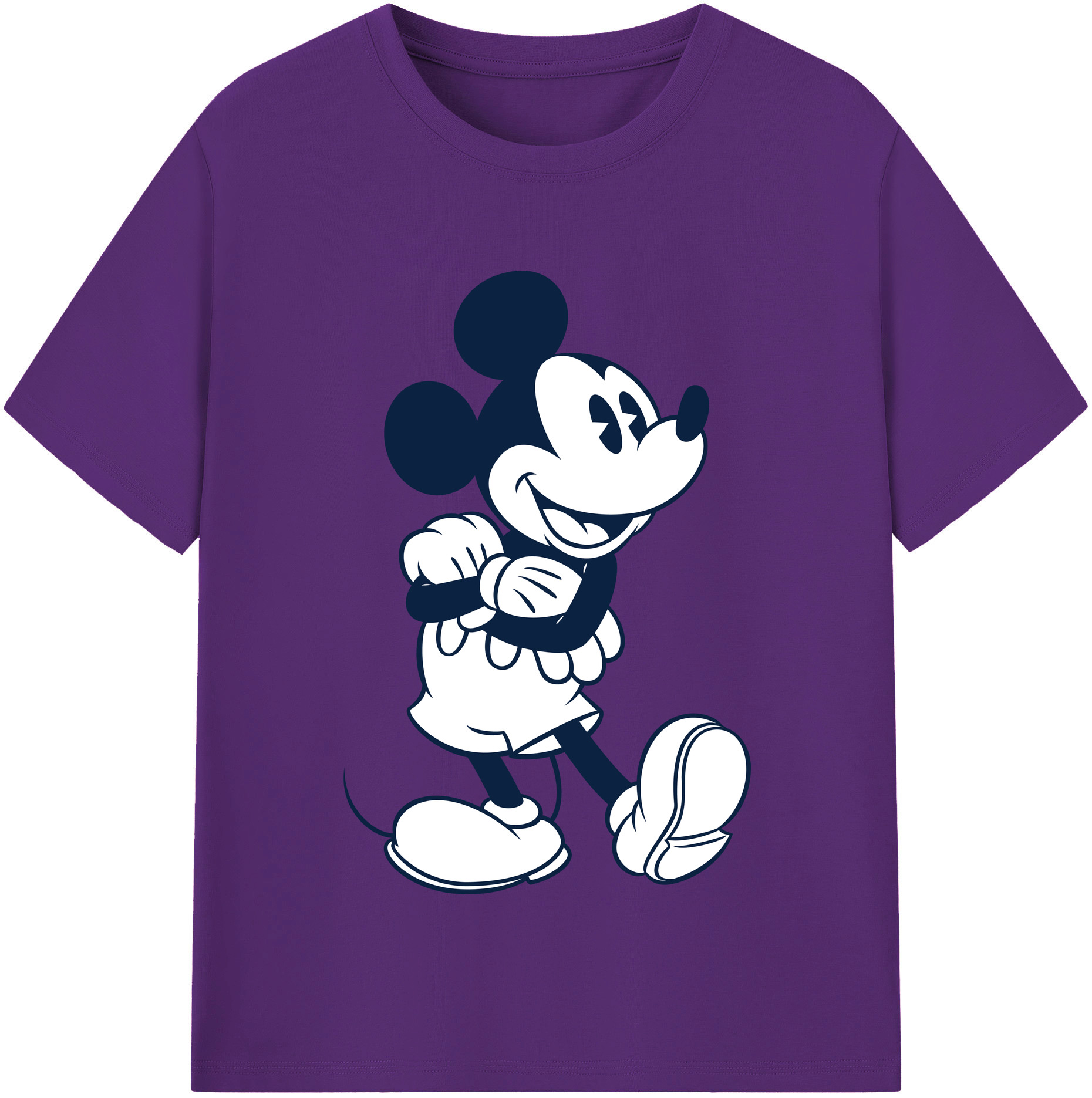 （画像用） ミッキーマウス Mickey Mouse 綿100％半袖Tシャツ（フロントプリント）