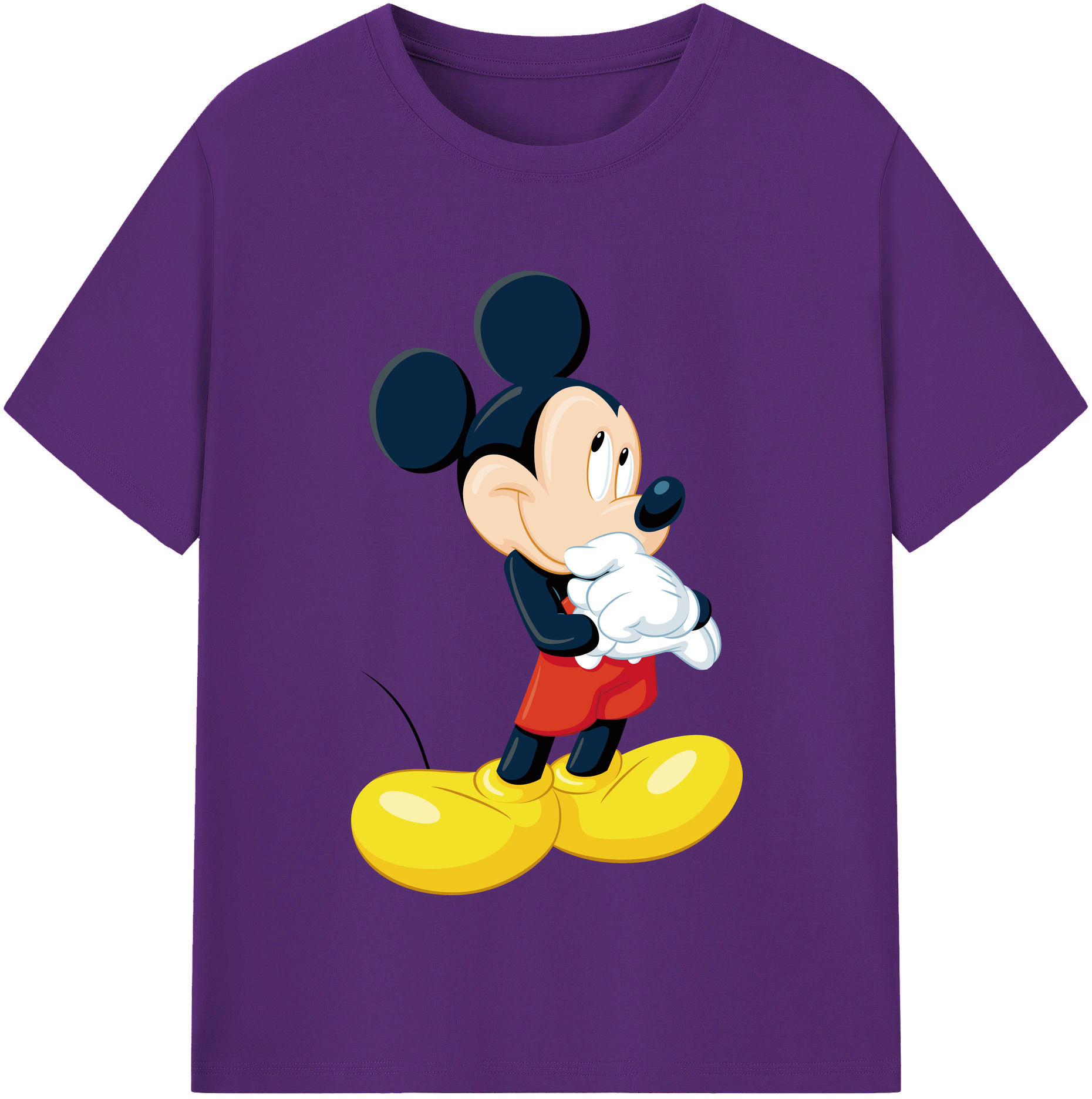 （画像用） ミッキーマウス Mickey Mouse 綿100％半袖Tシャツ（フロントプリント）