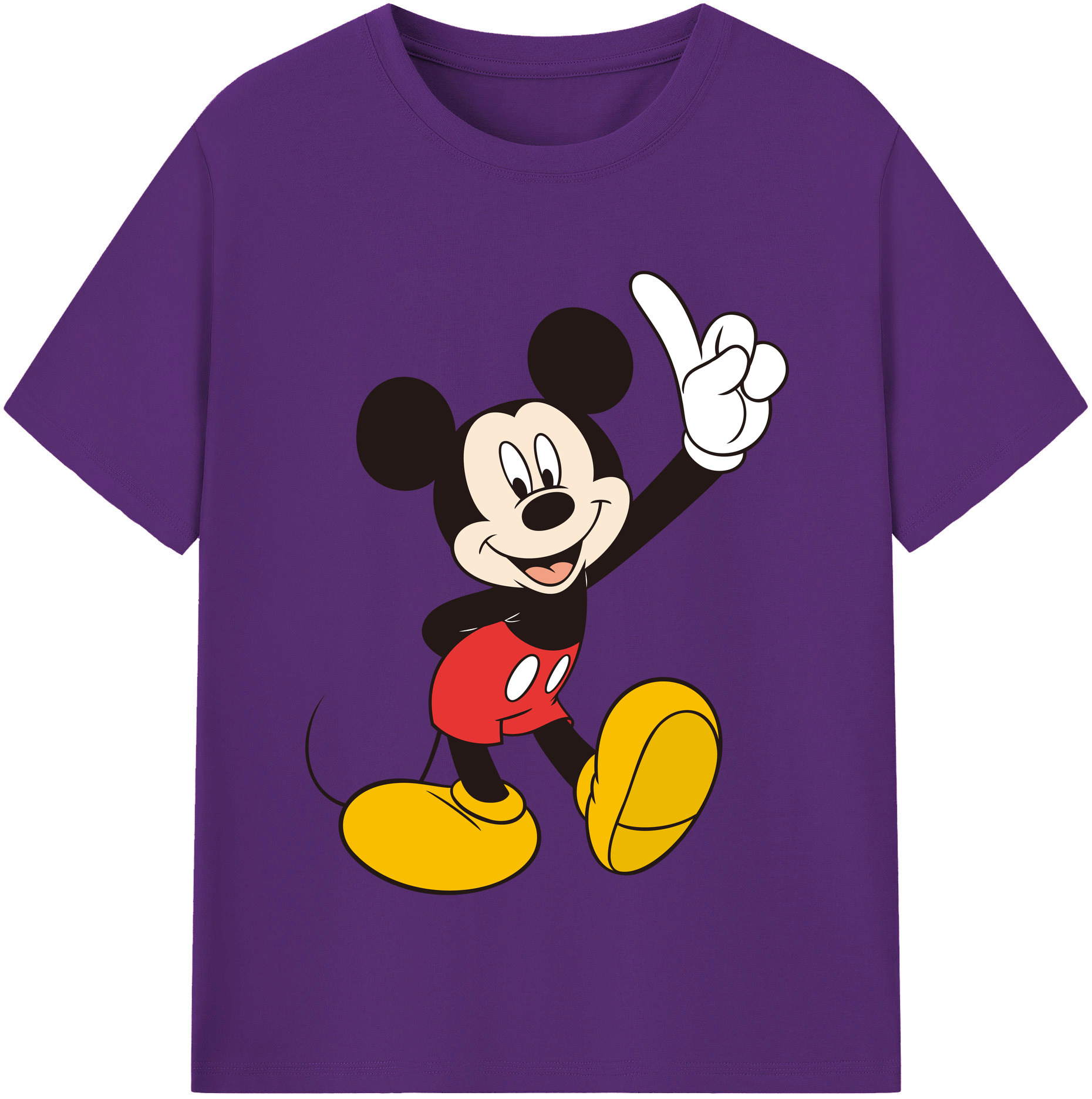 （画像用） ミッキーマウス Mickey Mouse 綿100％半袖Tシャツ（フロントプリント）