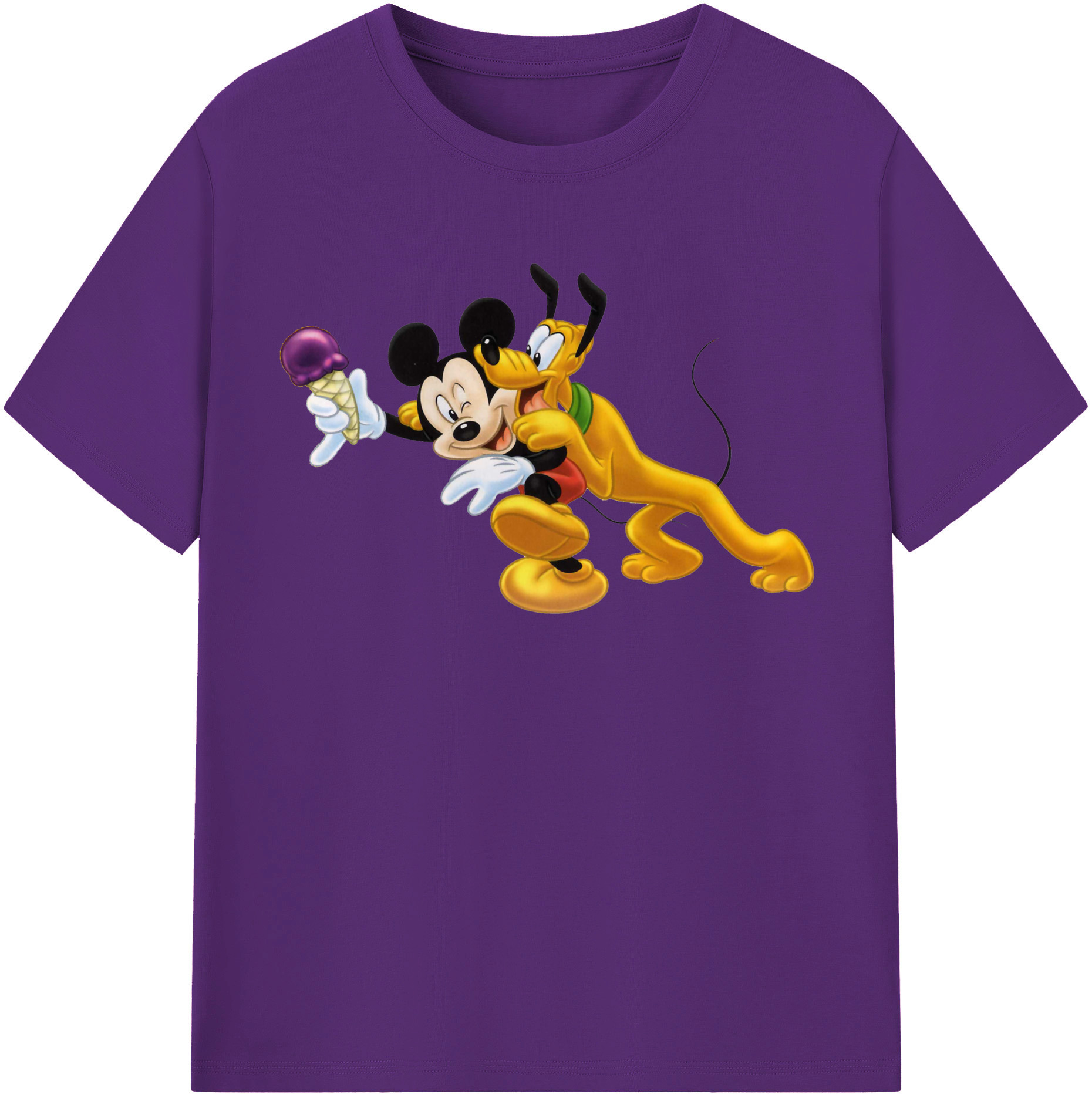 （画像用） ミッキーマウス Mickey Mouse 綿100％半袖Tシャツ（フロントプリント）