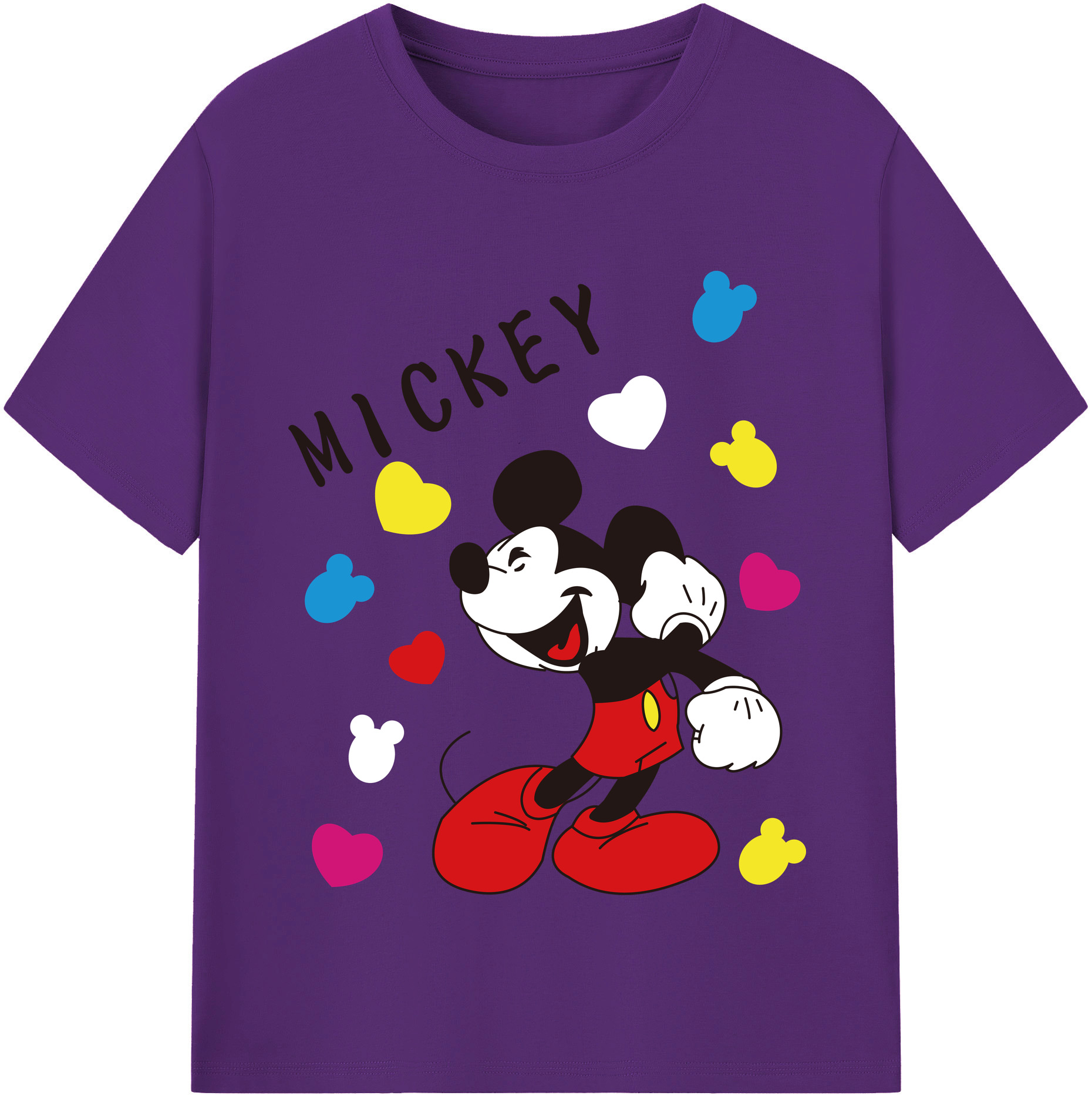 （画像用） ミッキーマウス Mickey Mouse 綿100％半袖Tシャツ（フロントプリント）