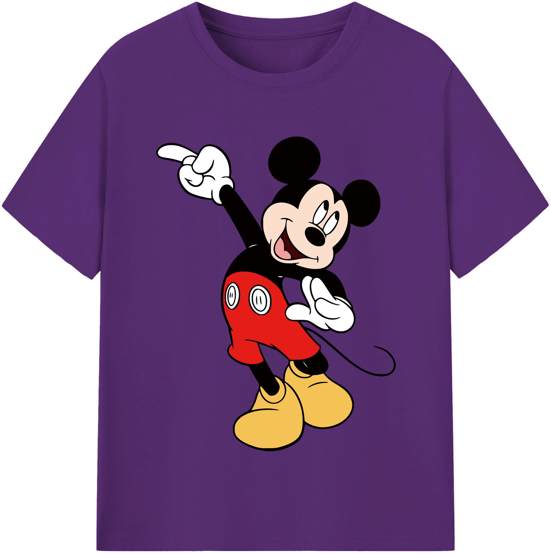 （画像用） ミッキーマウス Mickey Mouse 綿100％半袖Tシャツ（フロントプリント）
