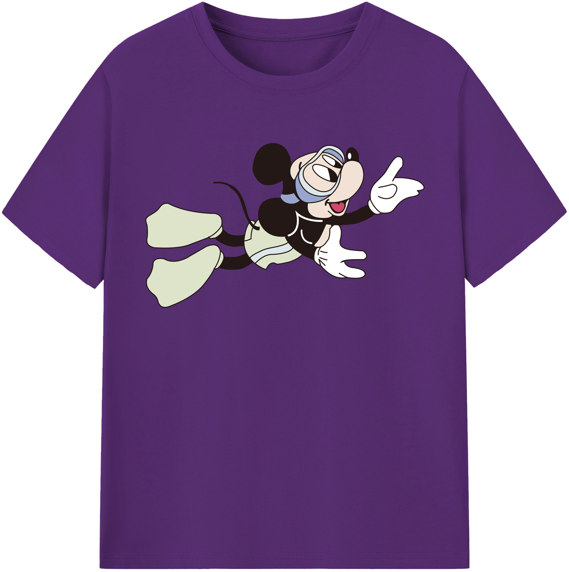 （画像用） ミッキーマウス Mickey Mouse 綿100％半袖Tシャツ（フロントプリント）