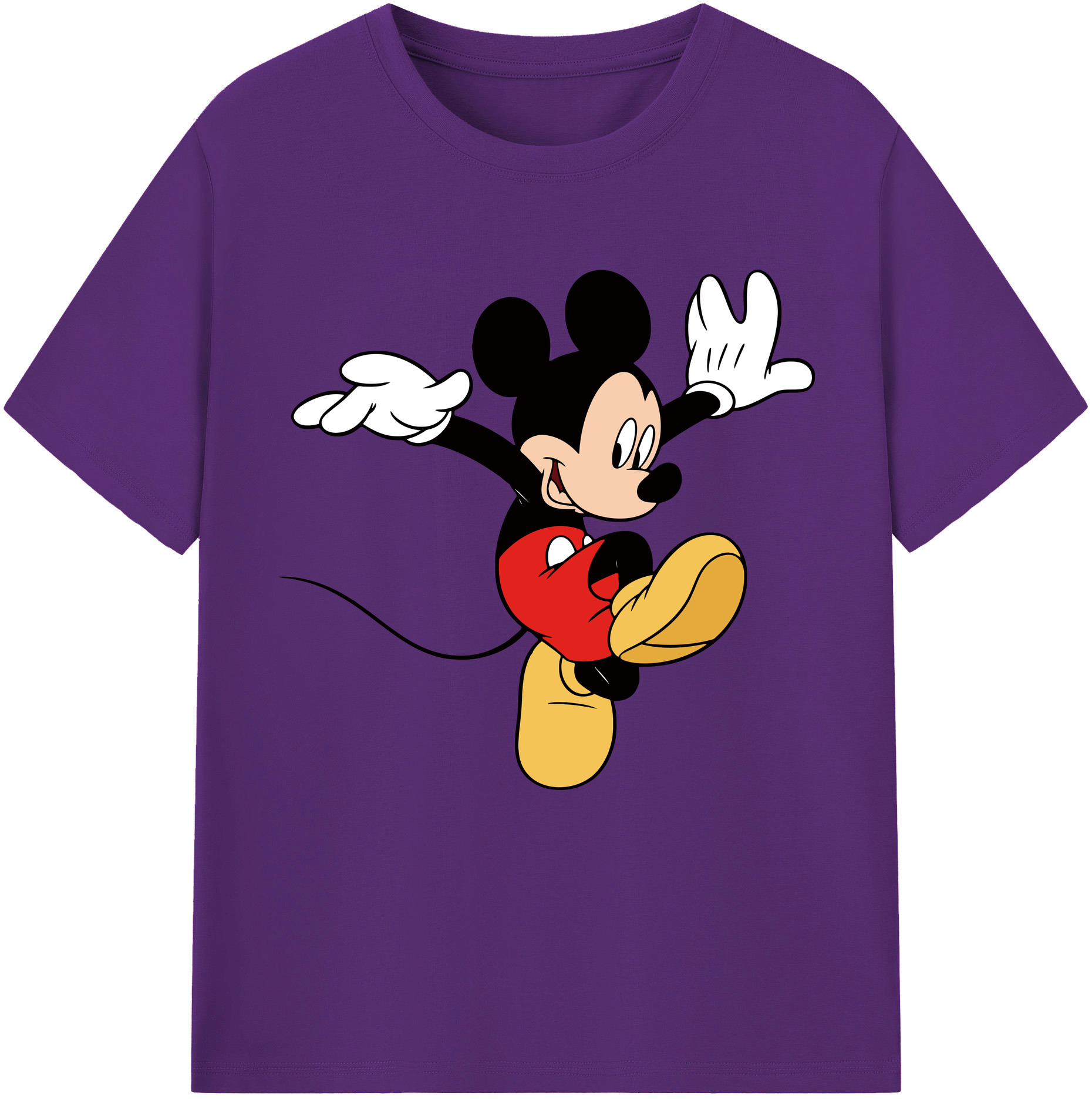（画像用） ミッキーマウス Mickey Mouse 綿100％半袖Tシャツ（フロントプリント）