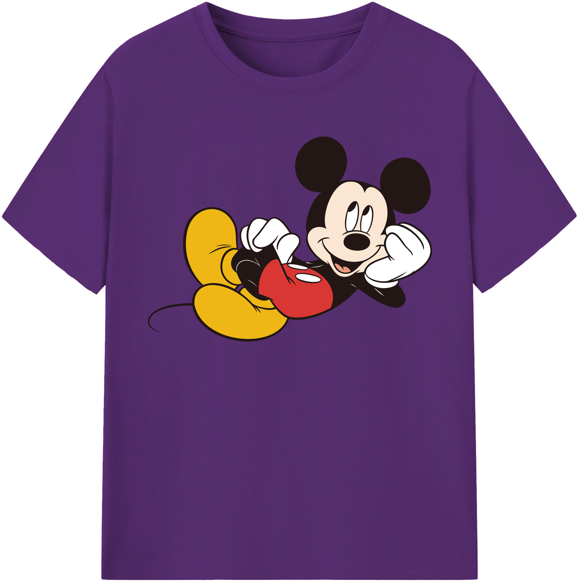 （画像用） ミッキーマウス Mickey Mouse 綿100％半袖Tシャツ（フロントプリント）