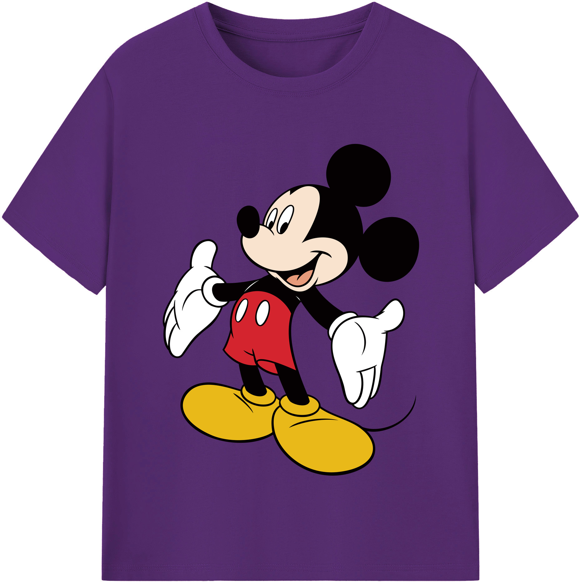 （画像用） ミッキーマウス Mickey Mouse 綿100％半袖Tシャツ（フロントプリント）