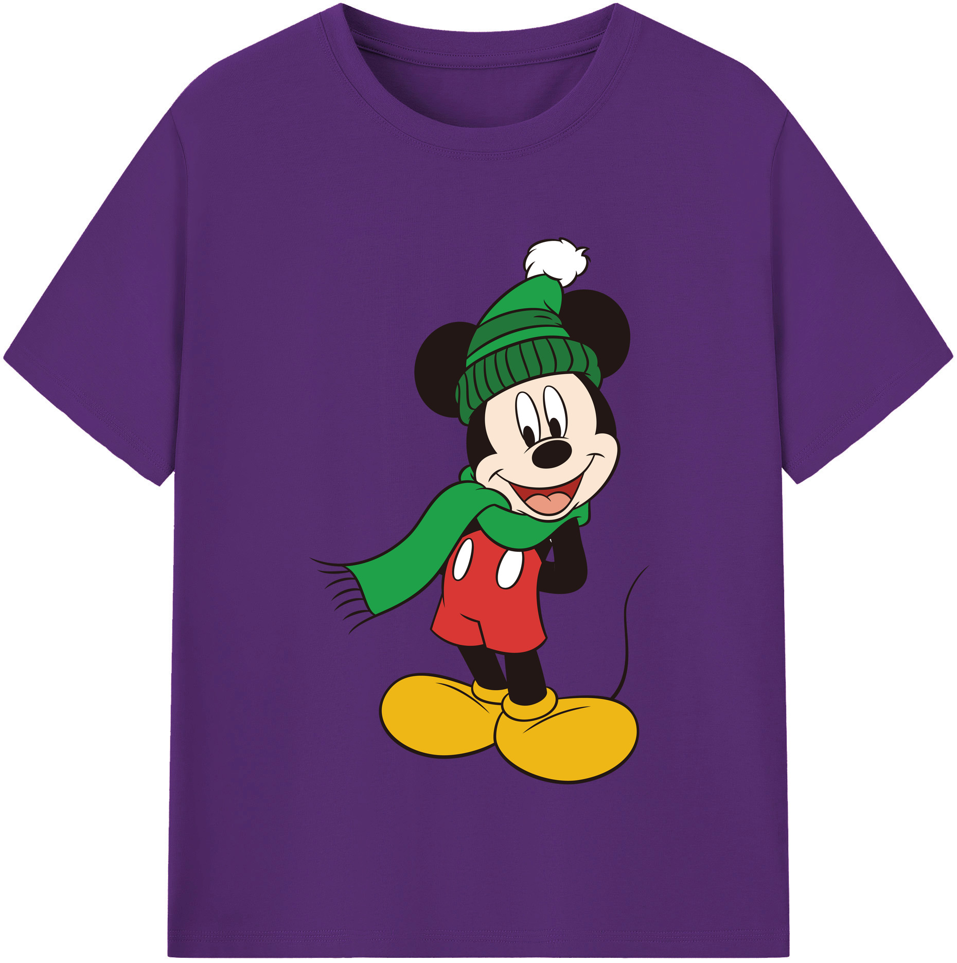 （画像用） ミッキーマウス Mickey Mouse 綿100％半袖Tシャツ（フロントプリント）