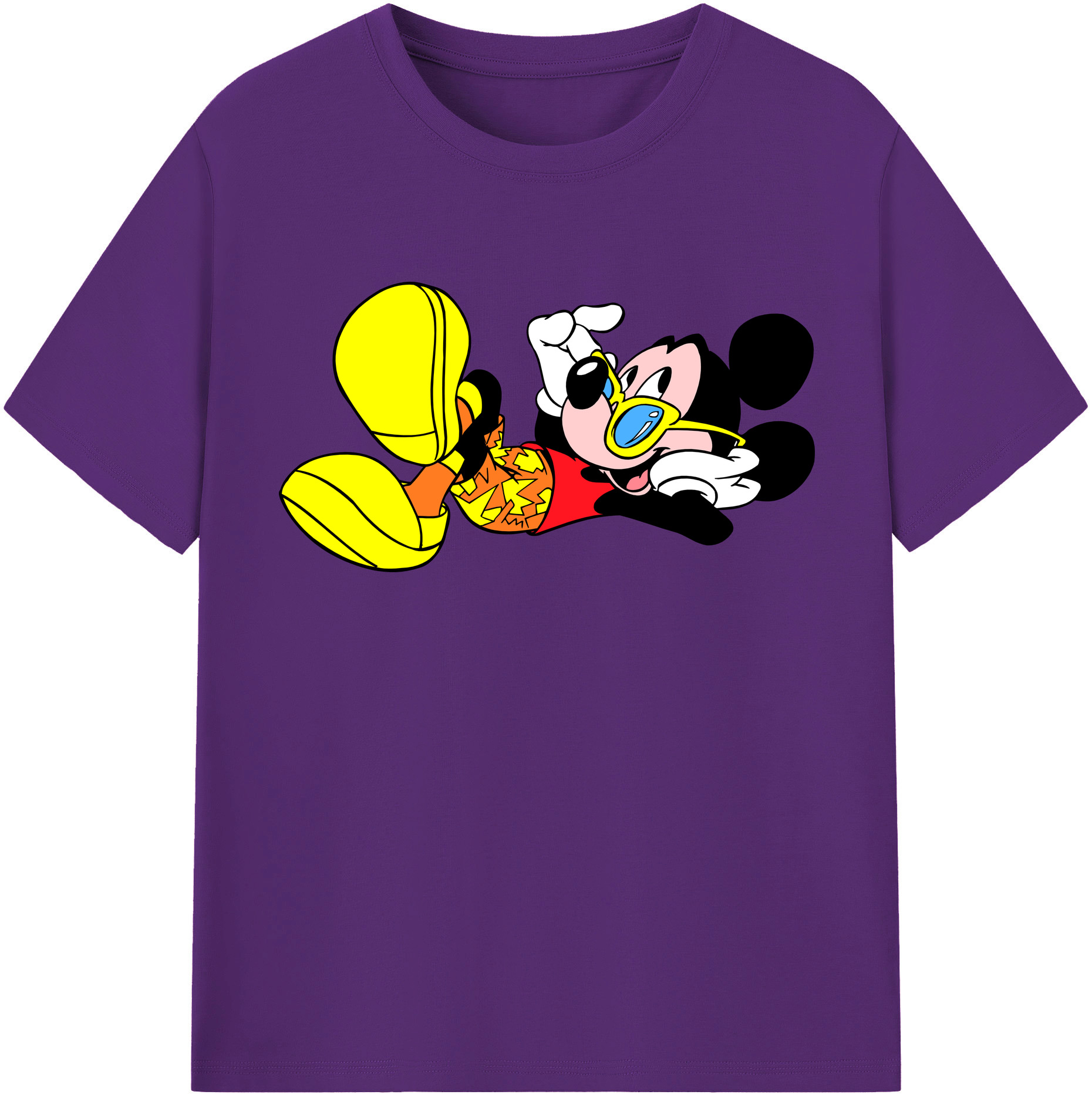 （画像用） ミッキーマウス Mickey Mouse 綿100％半袖Tシャツ（フロントプリント）