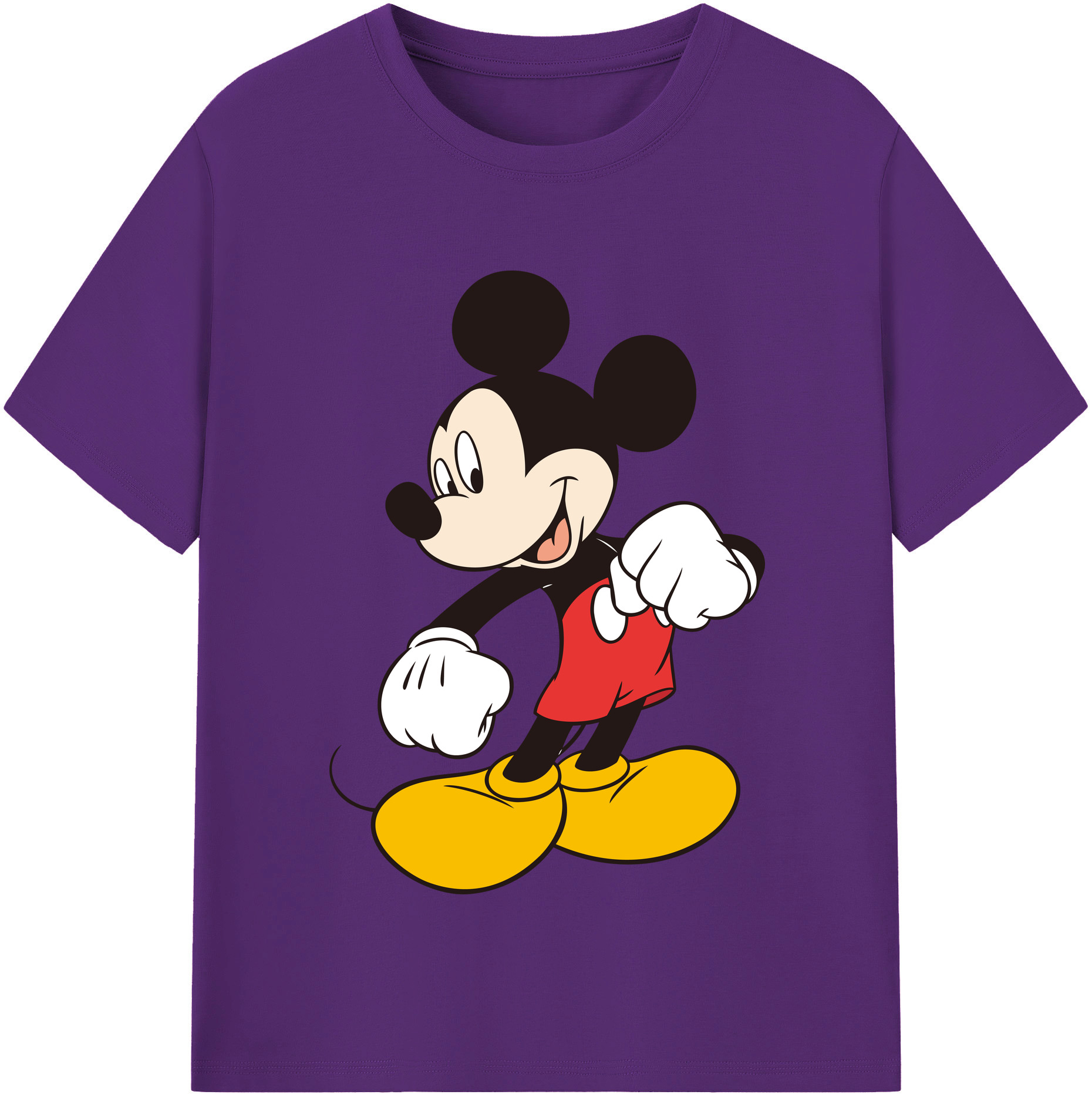 （画像用） ミッキーマウス Mickey Mouse 綿100％半袖Tシャツ（フロントプリント）