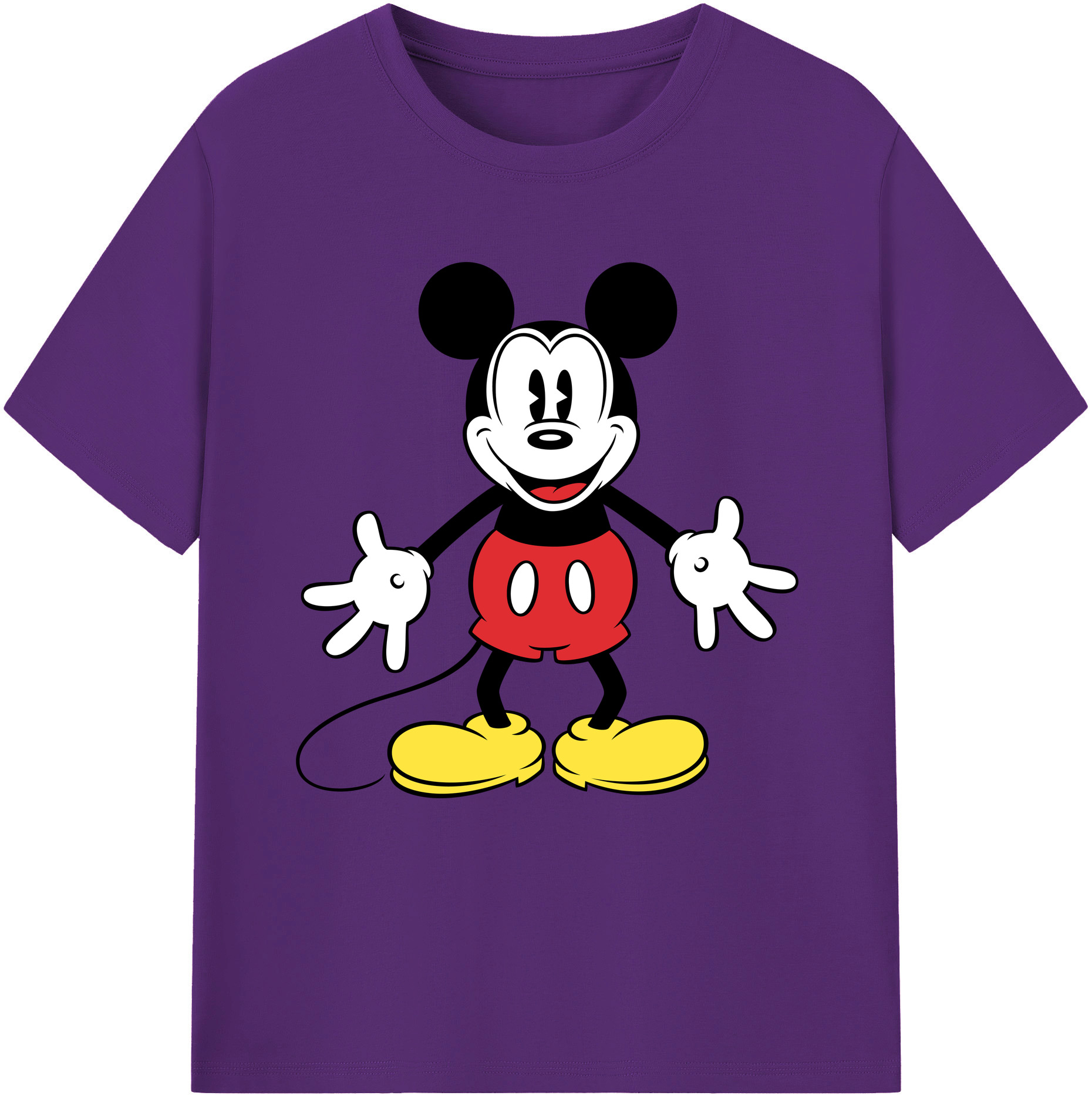 （画像用） ミッキーマウス Mickey Mouse 綿100％半袖Tシャツ（フロントプリント）
