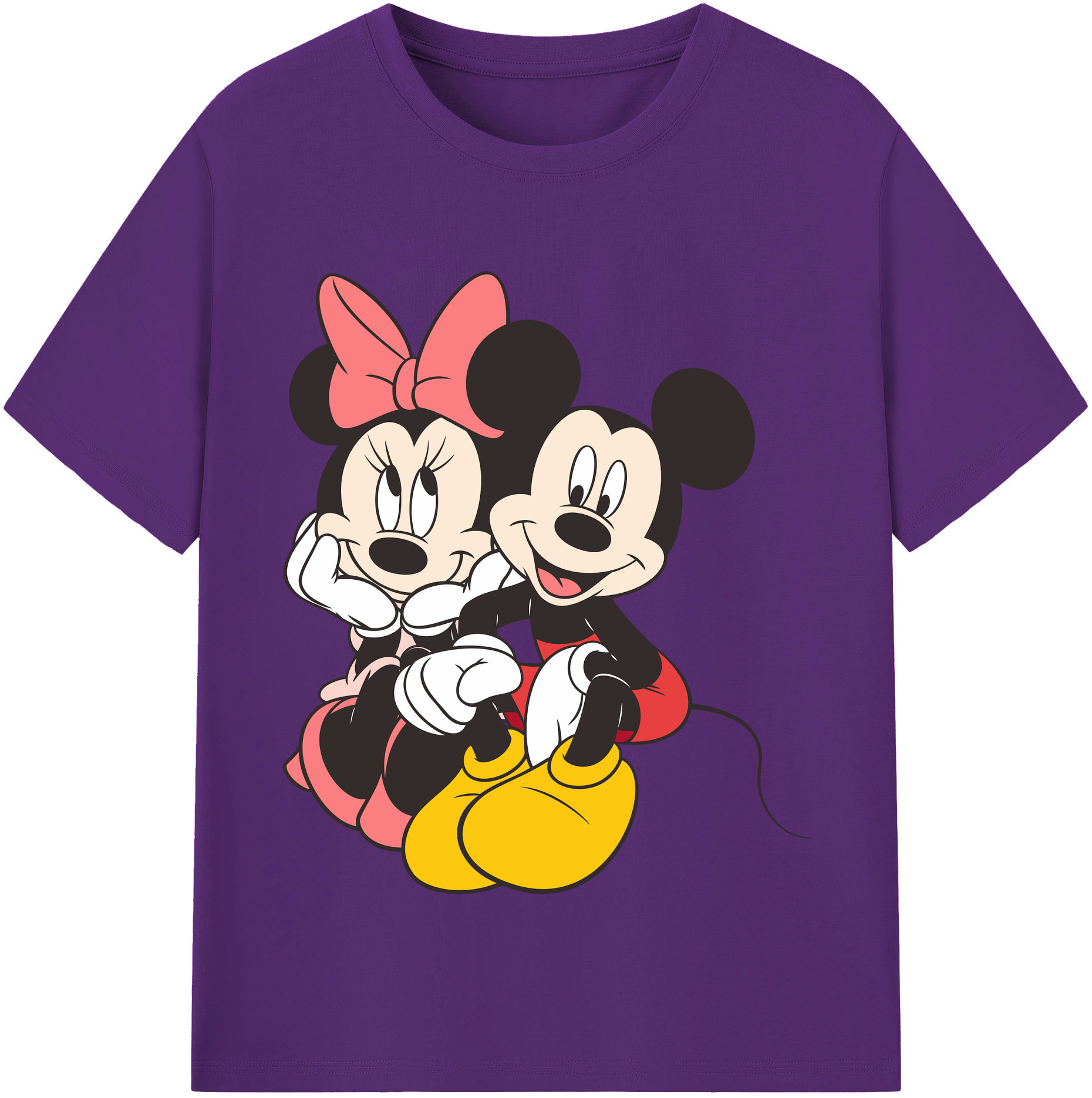 （画像用） ミッキーマウス Mickey Mouse 綿100％半袖Tシャツ（フロントプリント）