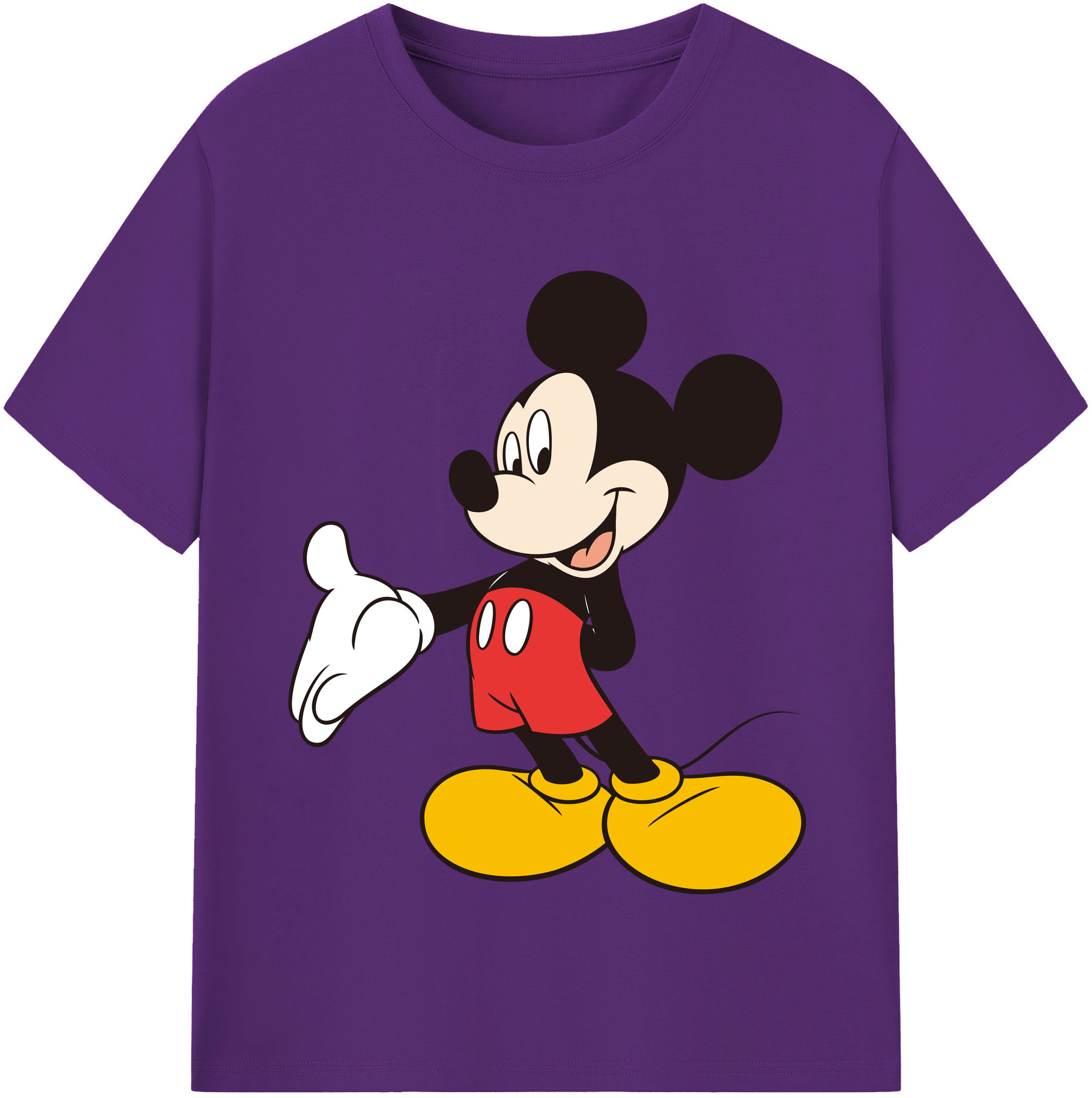 （画像用） ミッキーマウス Mickey Mouse 綿100％半袖Tシャツ（フロントプリント）