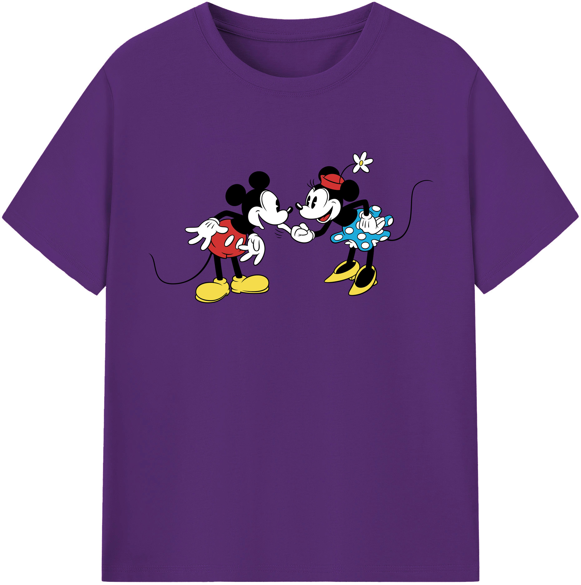 （画像用） ミッキーマウス Mickey Mouse 綿100％半袖Tシャツ（フロントプリント）