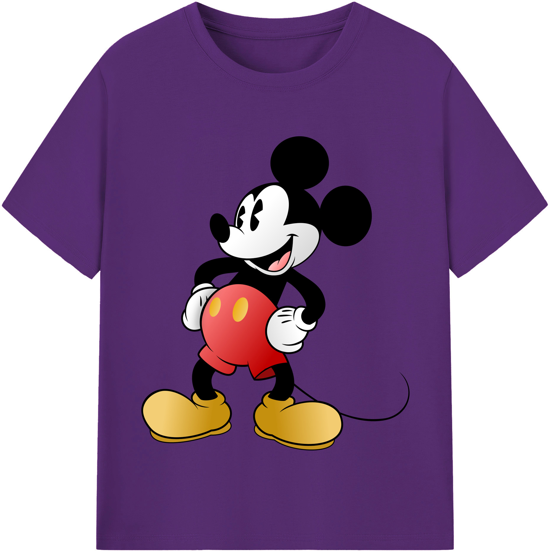 （画像用） ミッキーマウス Mickey Mouse 綿100％半袖Tシャツ（フロントプリント）