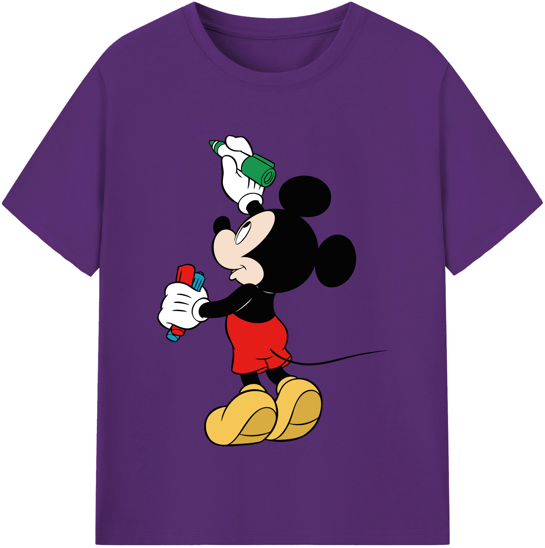 （画像用） ミッキーマウス Mickey Mouse 綿100％半袖Tシャツ（フロントプリント）