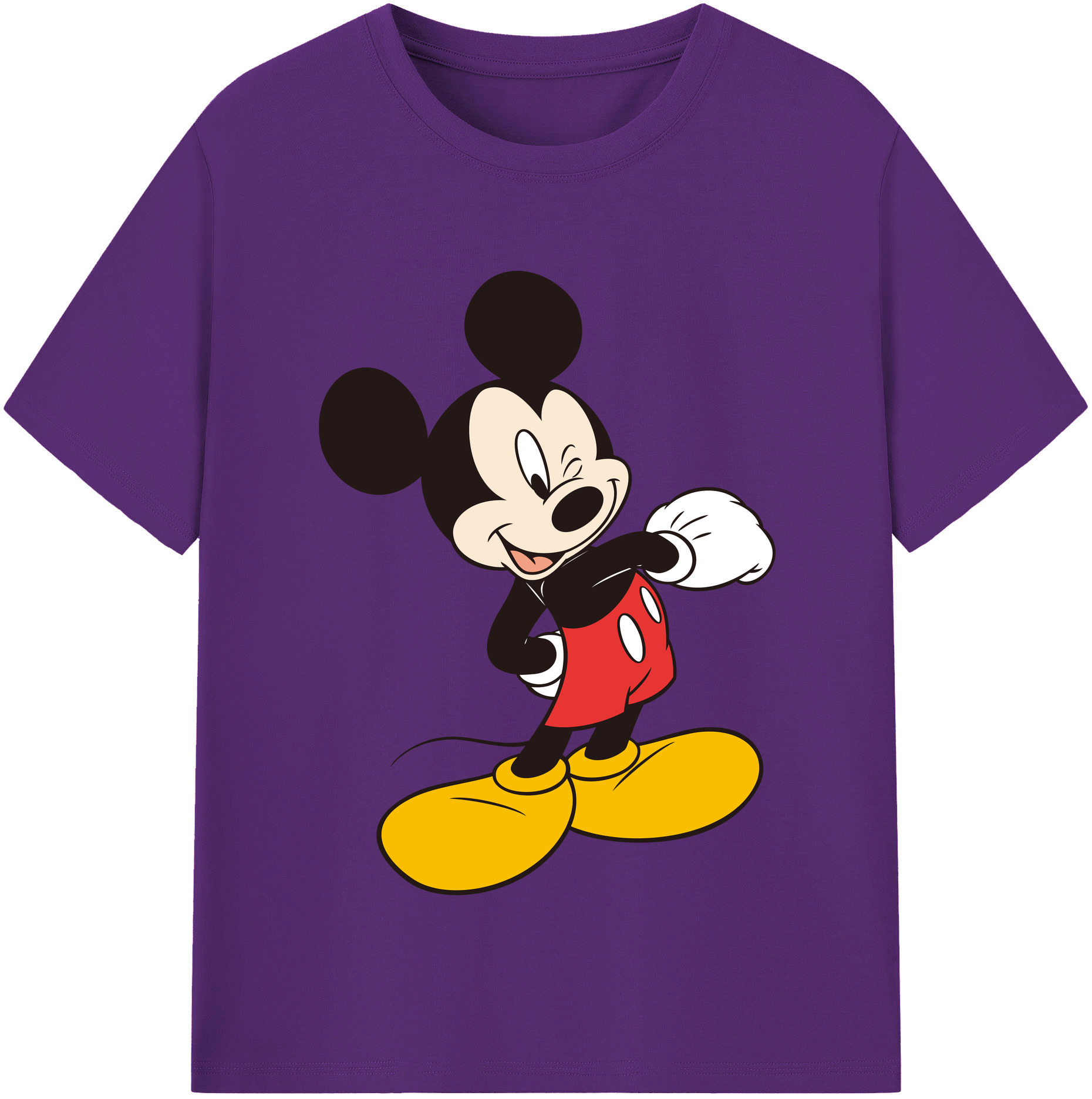 （画像用） ミッキーマウス Mickey Mouse 綿100％半袖Tシャツ（フロントプリント）