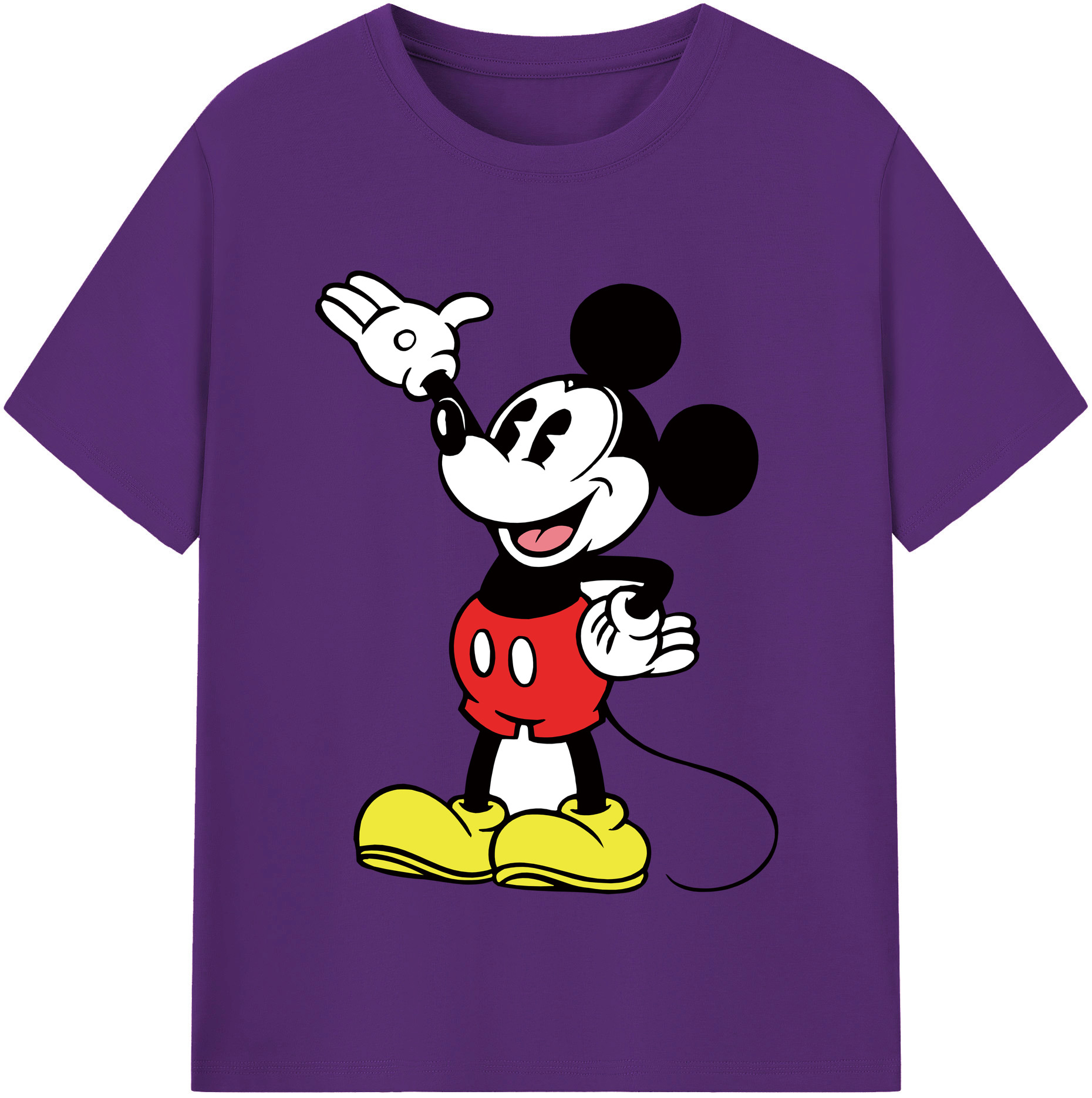 （画像用） ミッキーマウス Mickey Mouse 綿100％半袖Tシャツ（フロントプリント）