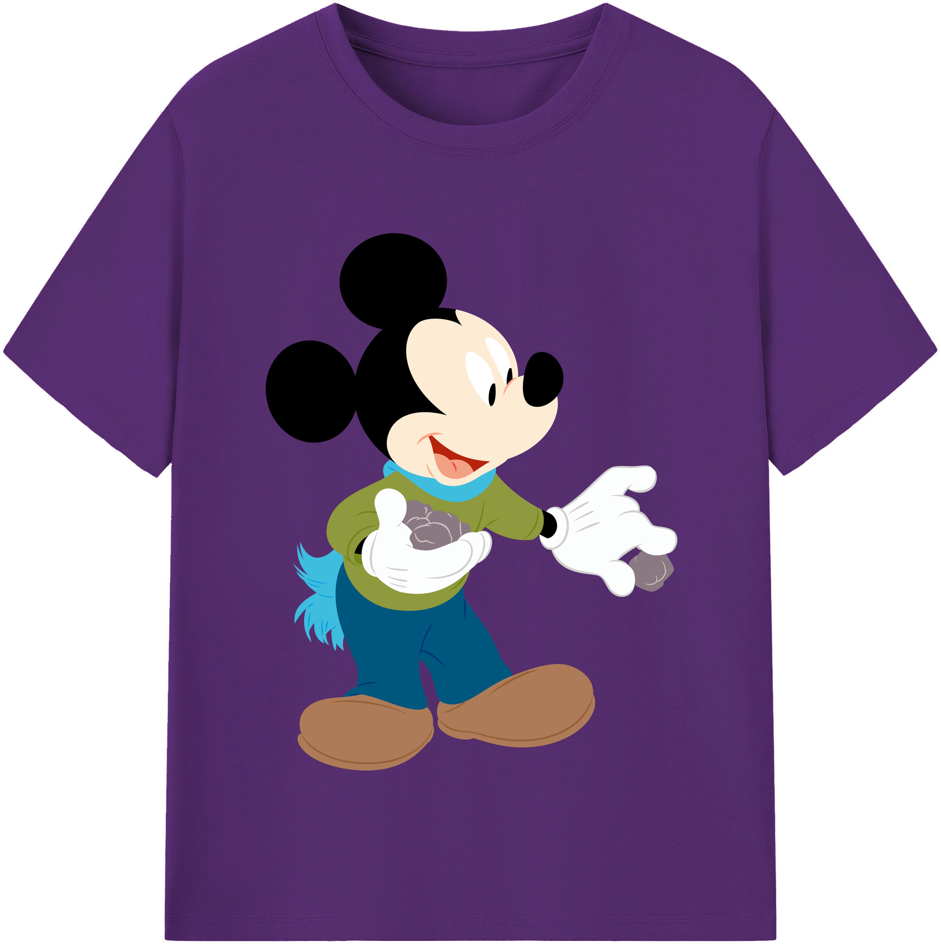 （画像用） ミッキーマウス Mickey Mouse 綿100％半袖Tシャツ（フロントプリント）