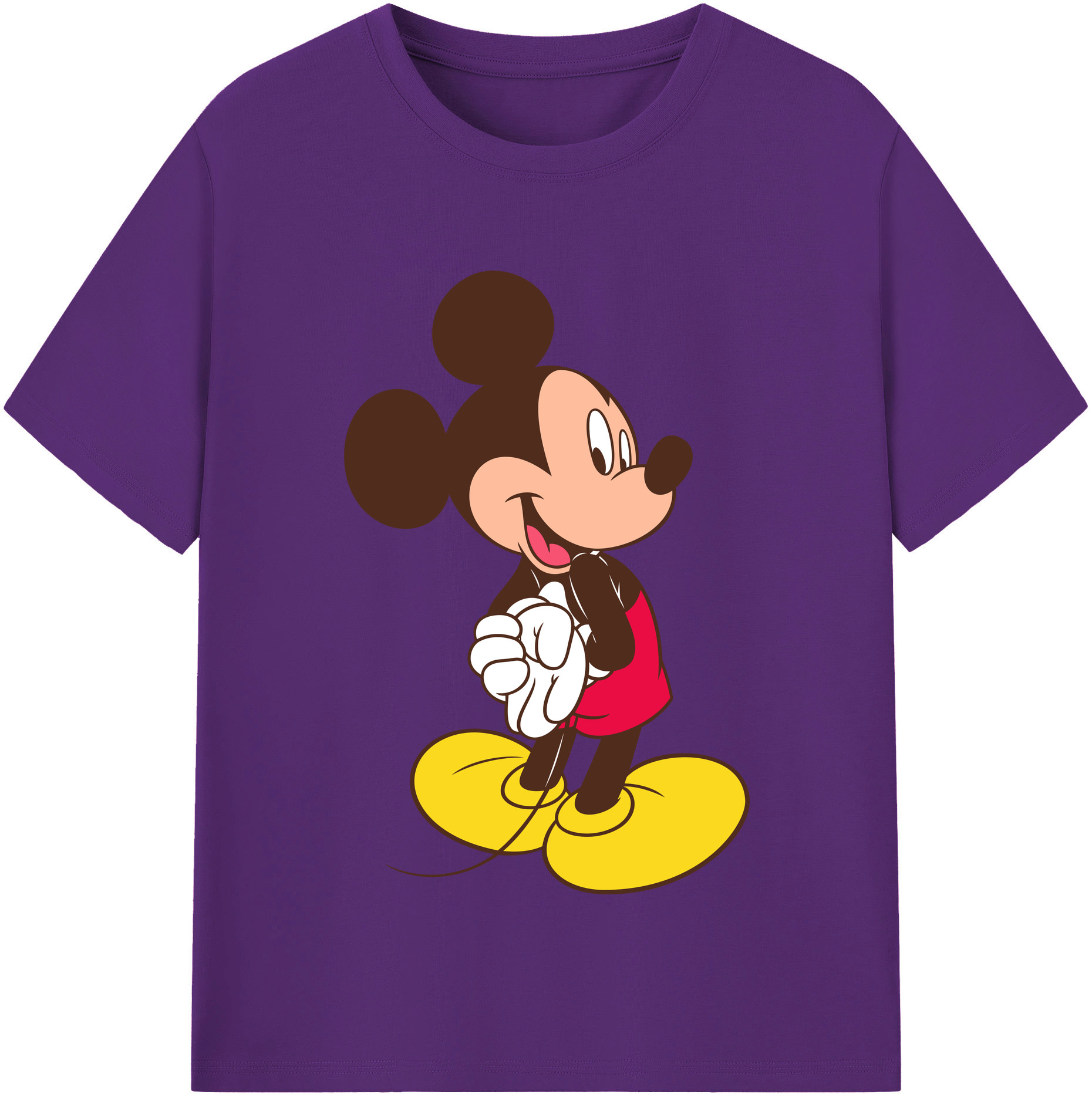 （画像用） ミッキーマウス Mickey Mouse 綿100％半袖Tシャツ（フロントプリント）