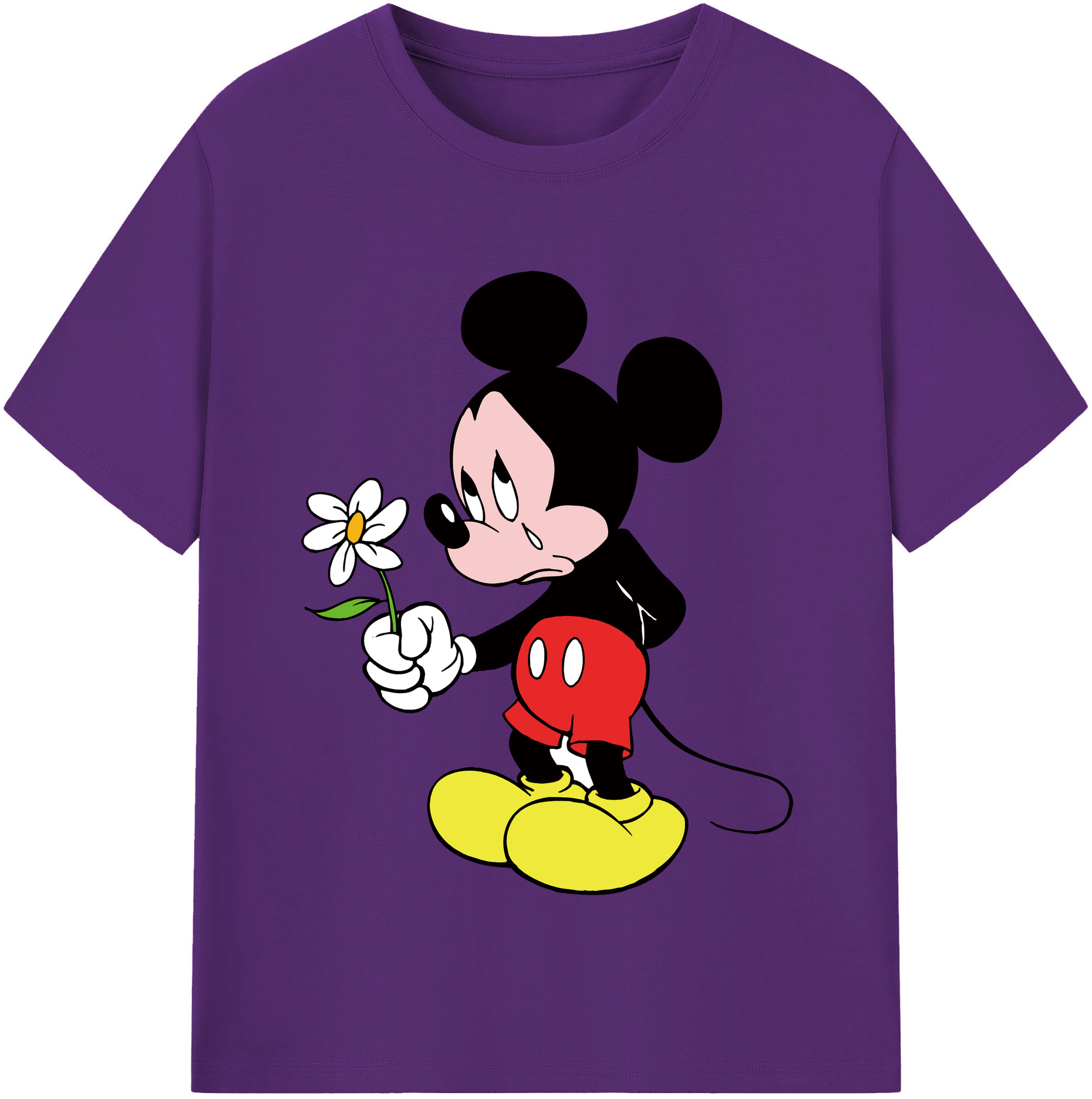 （画像用） ミッキーマウス Mickey Mouse 綿100％半袖Tシャツ（フロントプリント）