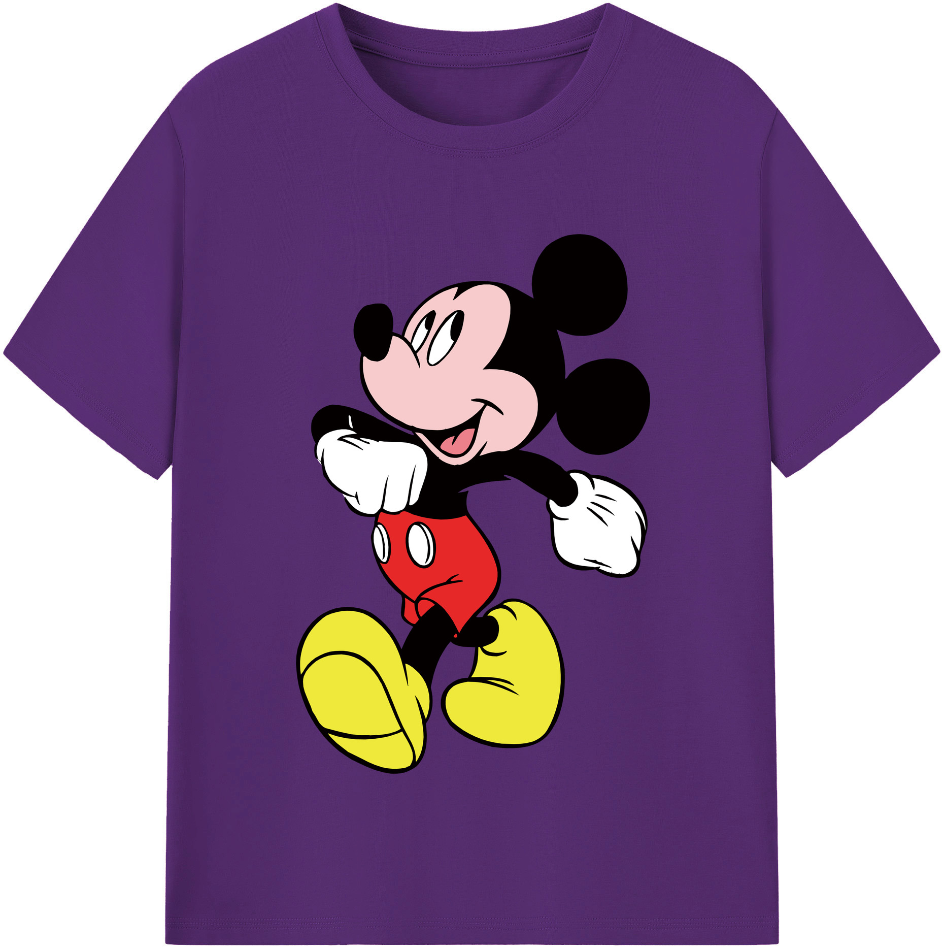 （画像用） ミッキーマウス Mickey Mouse 綿100％半袖Tシャツ（フロントプリント）