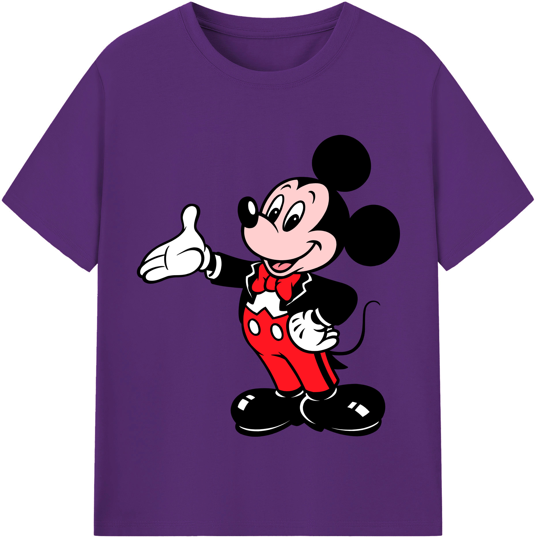（画像用） ミッキーマウス Mickey Mouse 綿100％半袖Tシャツ（フロントプリント）