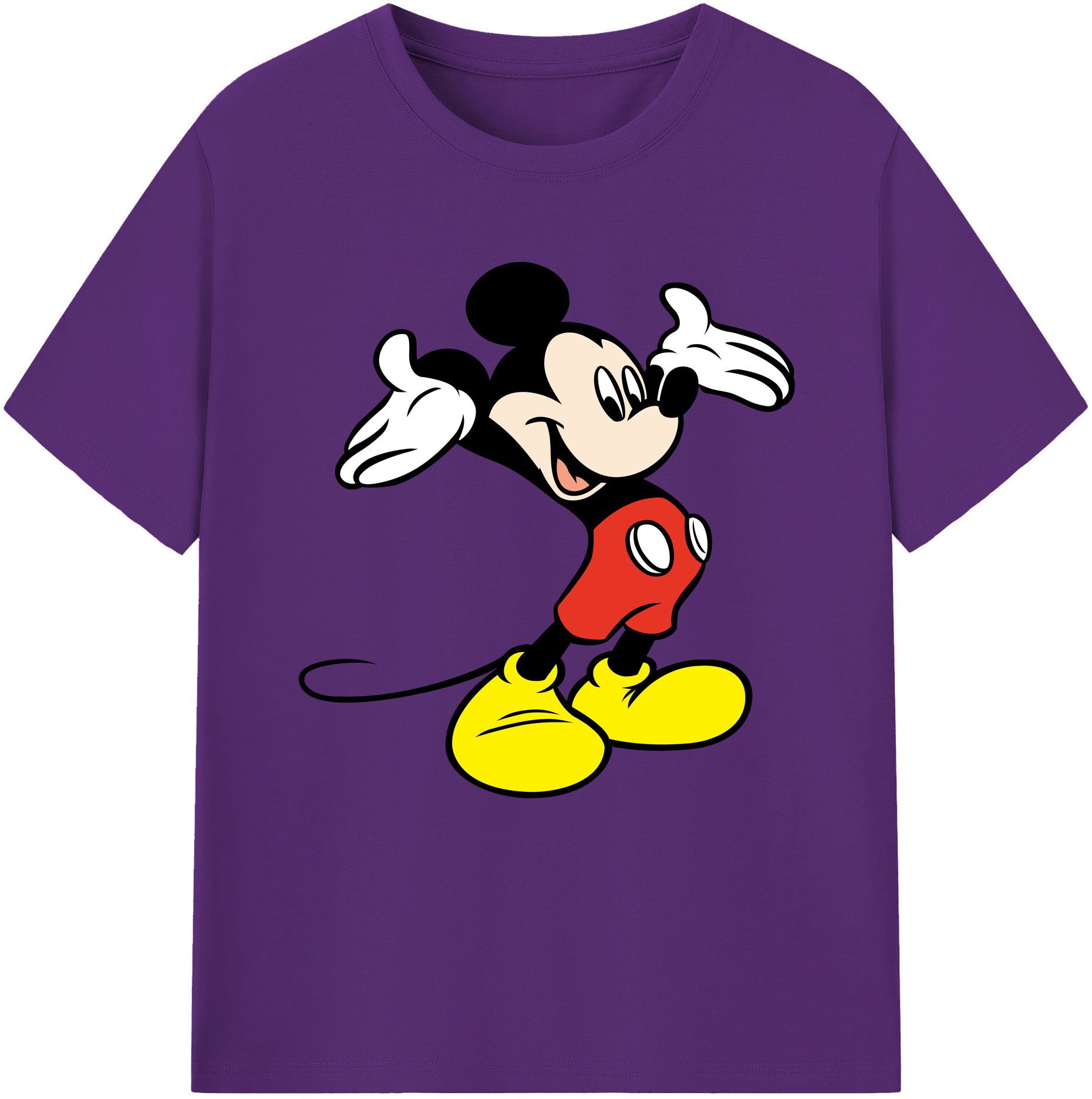 （画像用） ミッキーマウス Mickey Mouse 綿100％半袖Tシャツ（フロントプリント）