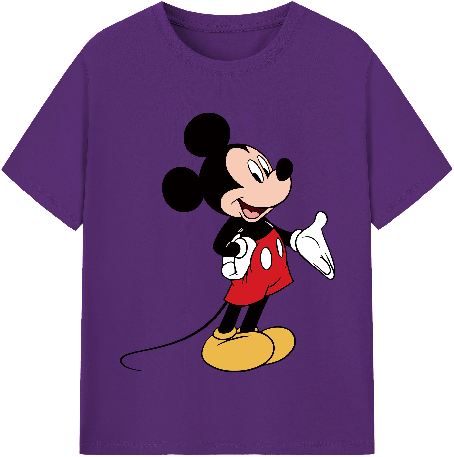 （画像用） ミッキーマウス Mickey Mouse 綿100％半袖Tシャツ（フロントプリント）