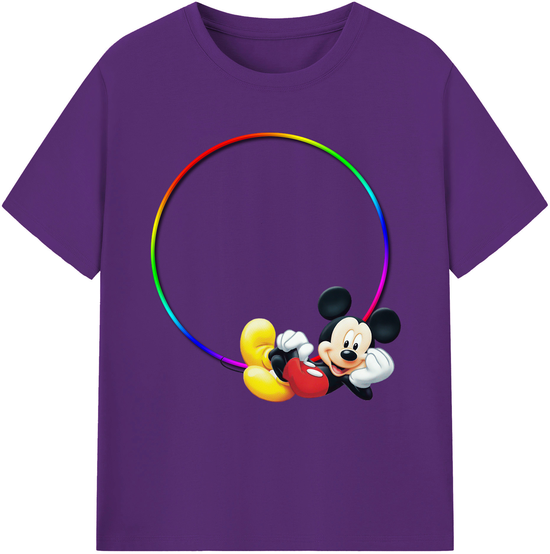 （画像用） ミッキーマウス Mickey Mouse 綿100％半袖Tシャツ（フロントプリント）