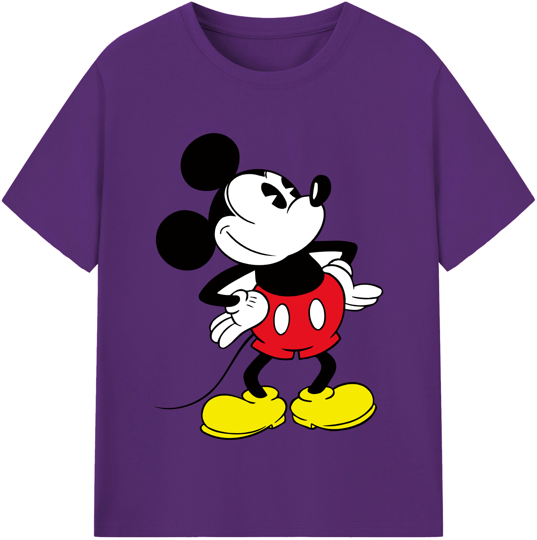 （画像用） ミッキーマウス Mickey Mouse 綿100％半袖Tシャツ（フロントプリント）