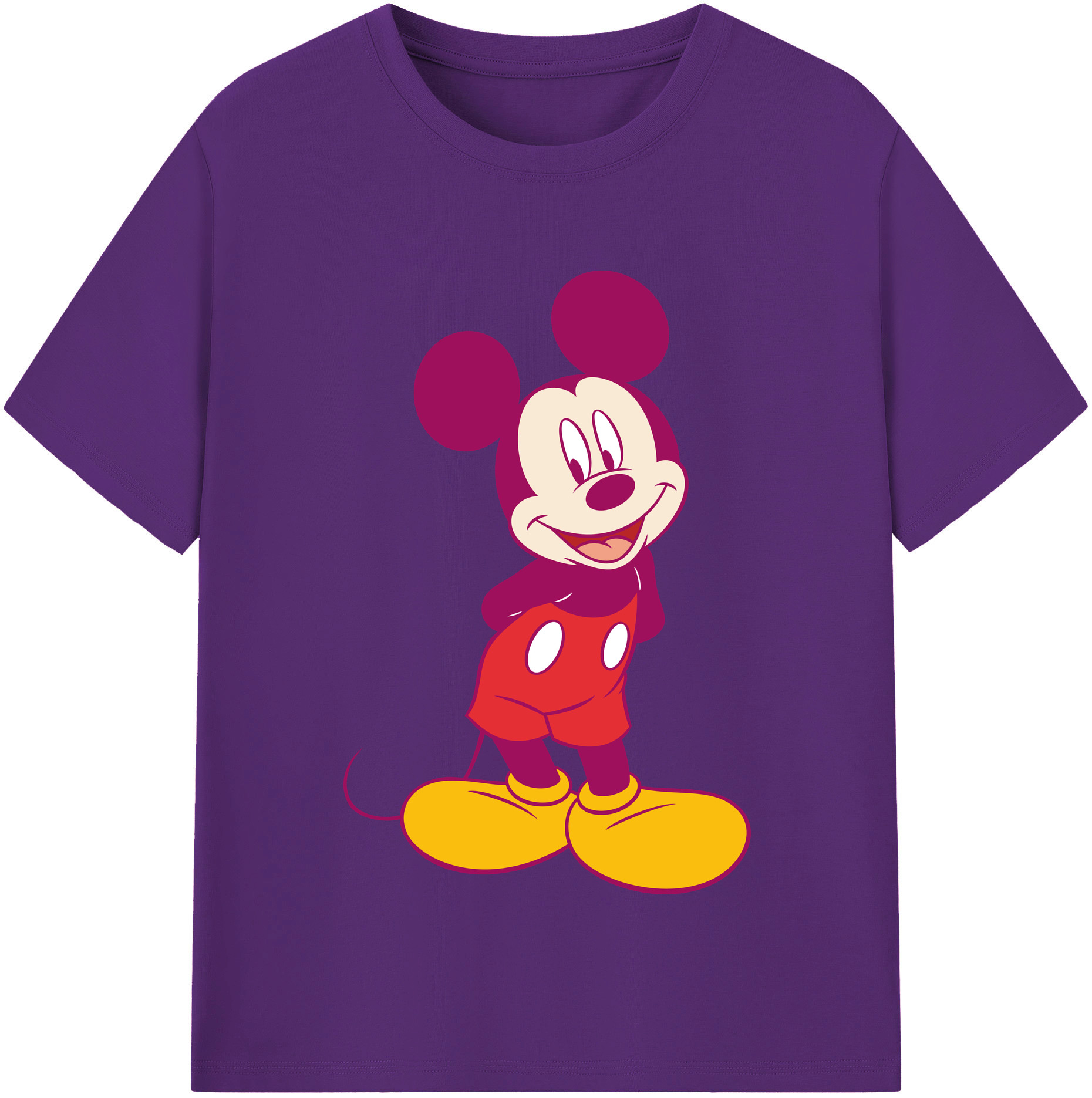 （画像用） ミッキーマウス Mickey Mouse 綿100％半袖Tシャツ（フロントプリント）