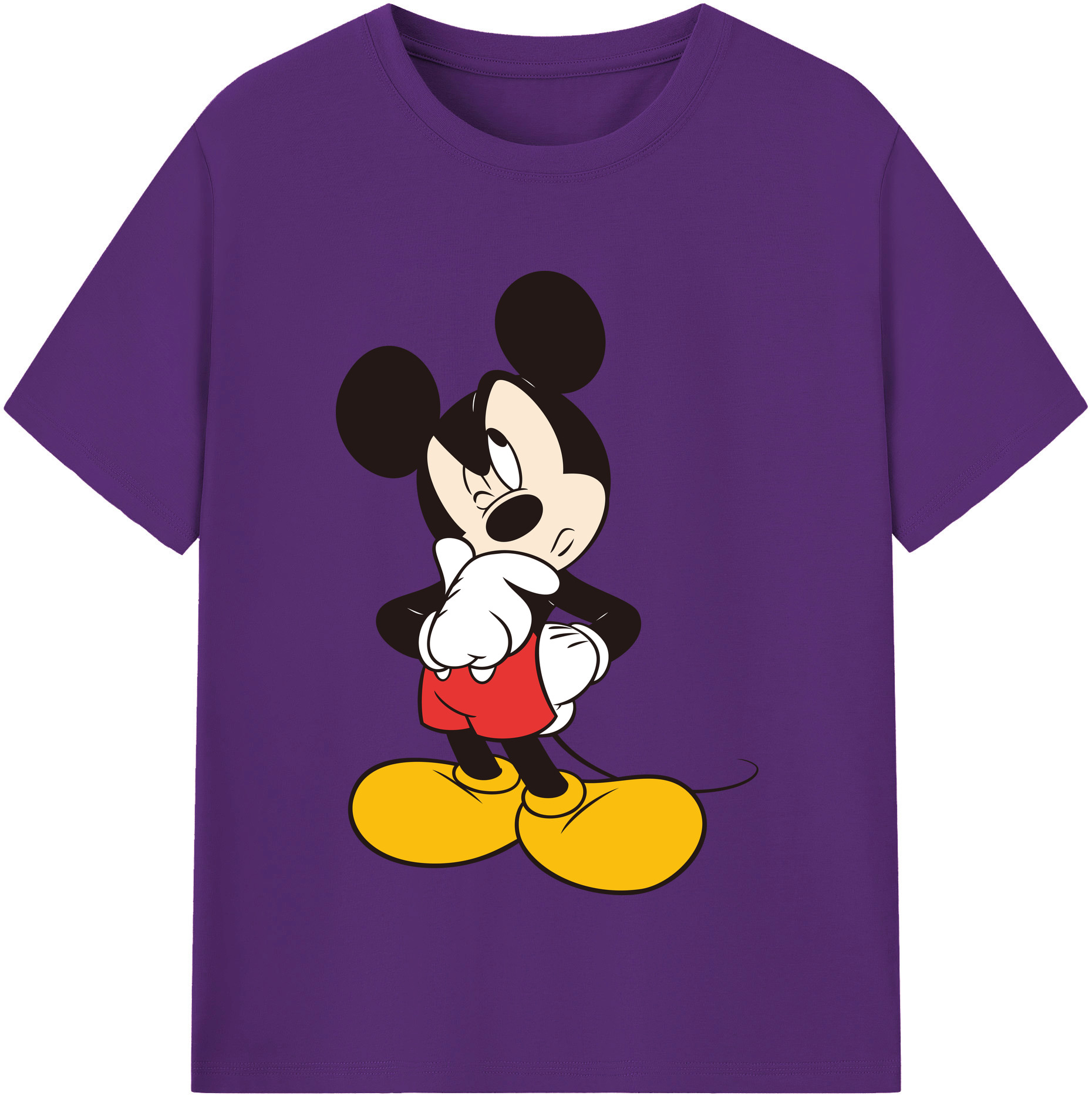 （画像用） ミッキーマウス Mickey Mouse 綿100％半袖Tシャツ（フロントプリント）