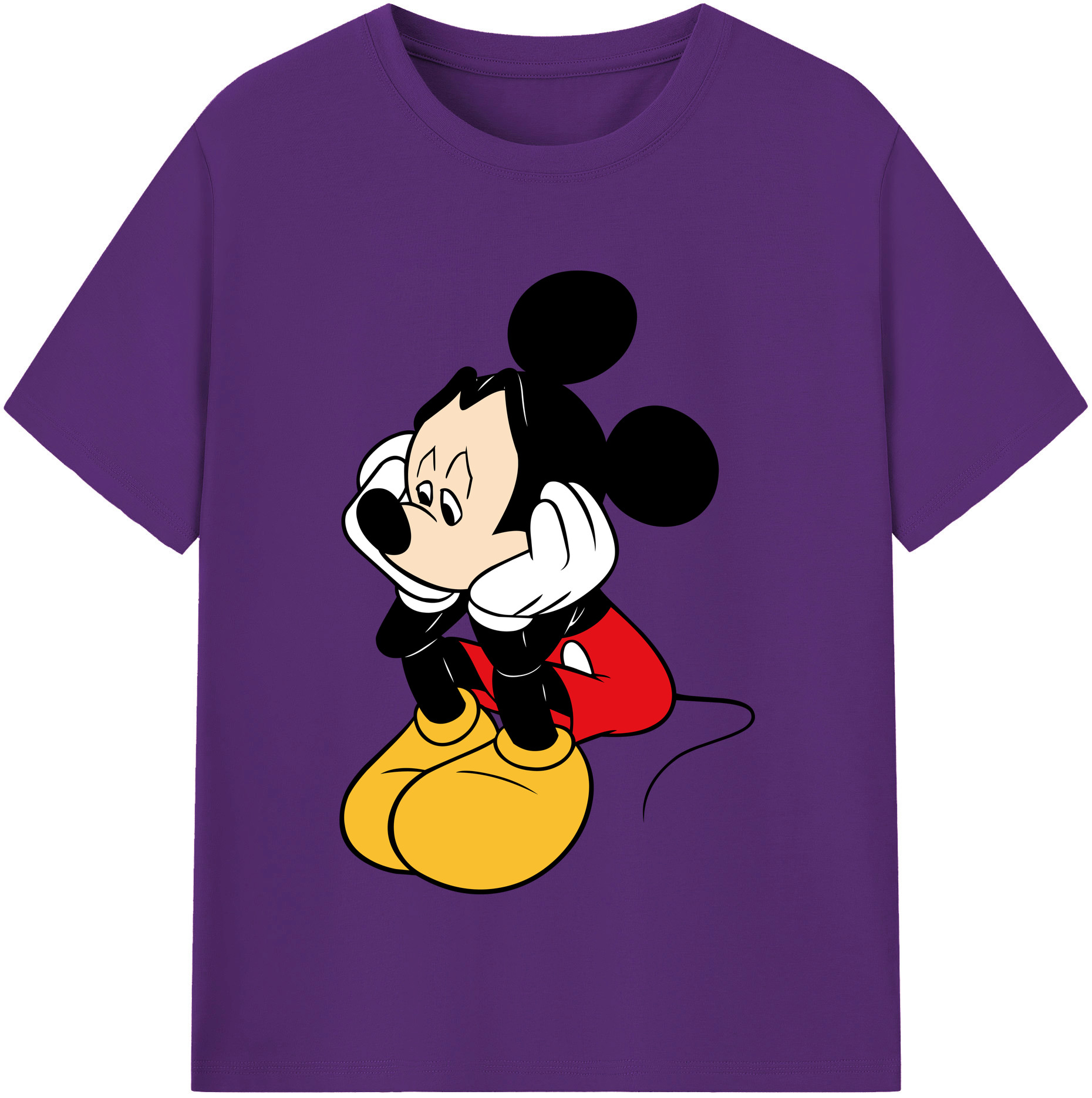 （画像用） ミッキーマウス Mickey Mouse 綿100％半袖Tシャツ（フロントプリント）