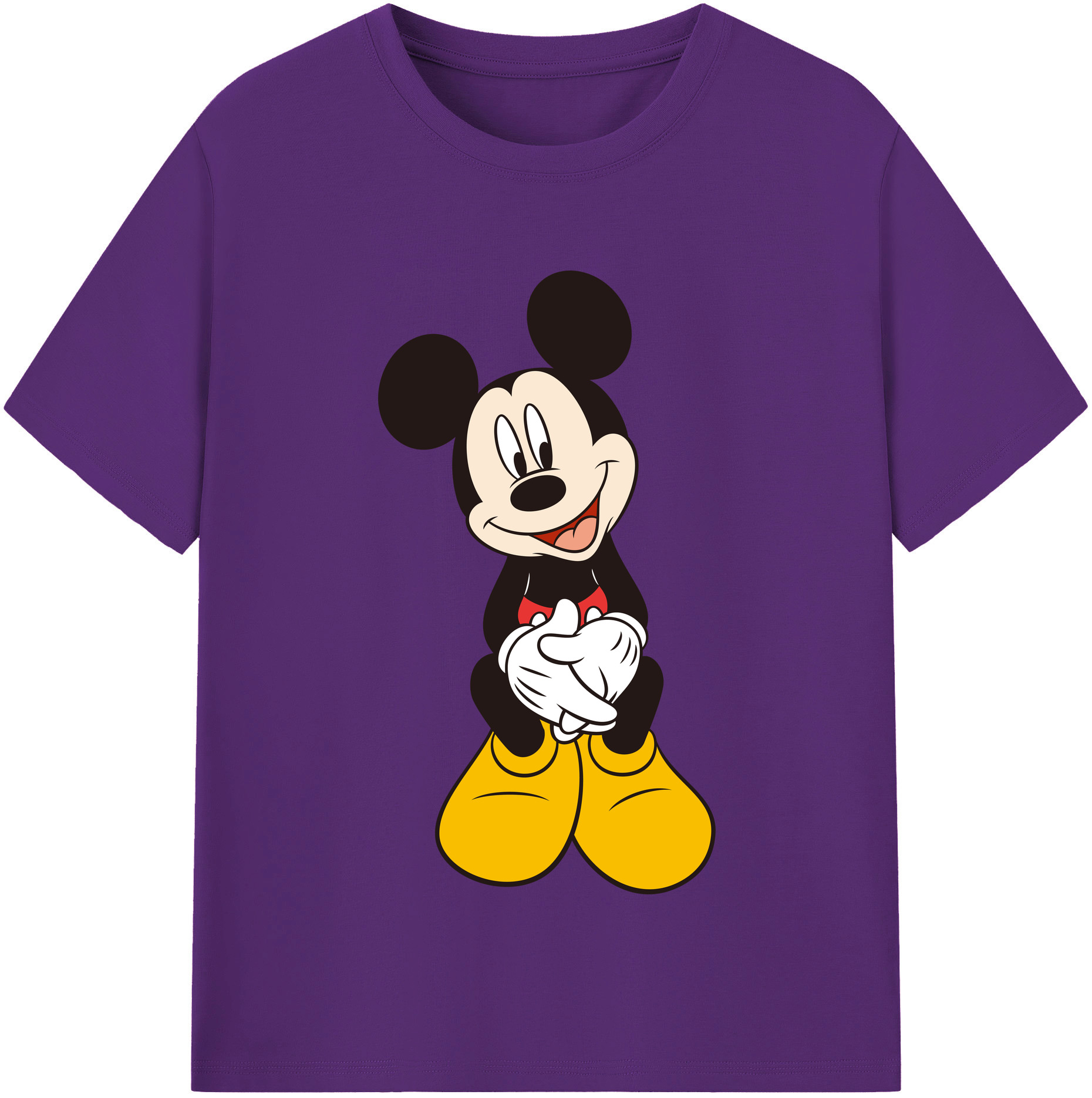 （画像用） ミッキーマウス Mickey Mouse 綿100％半袖Tシャツ（フロントプリント）