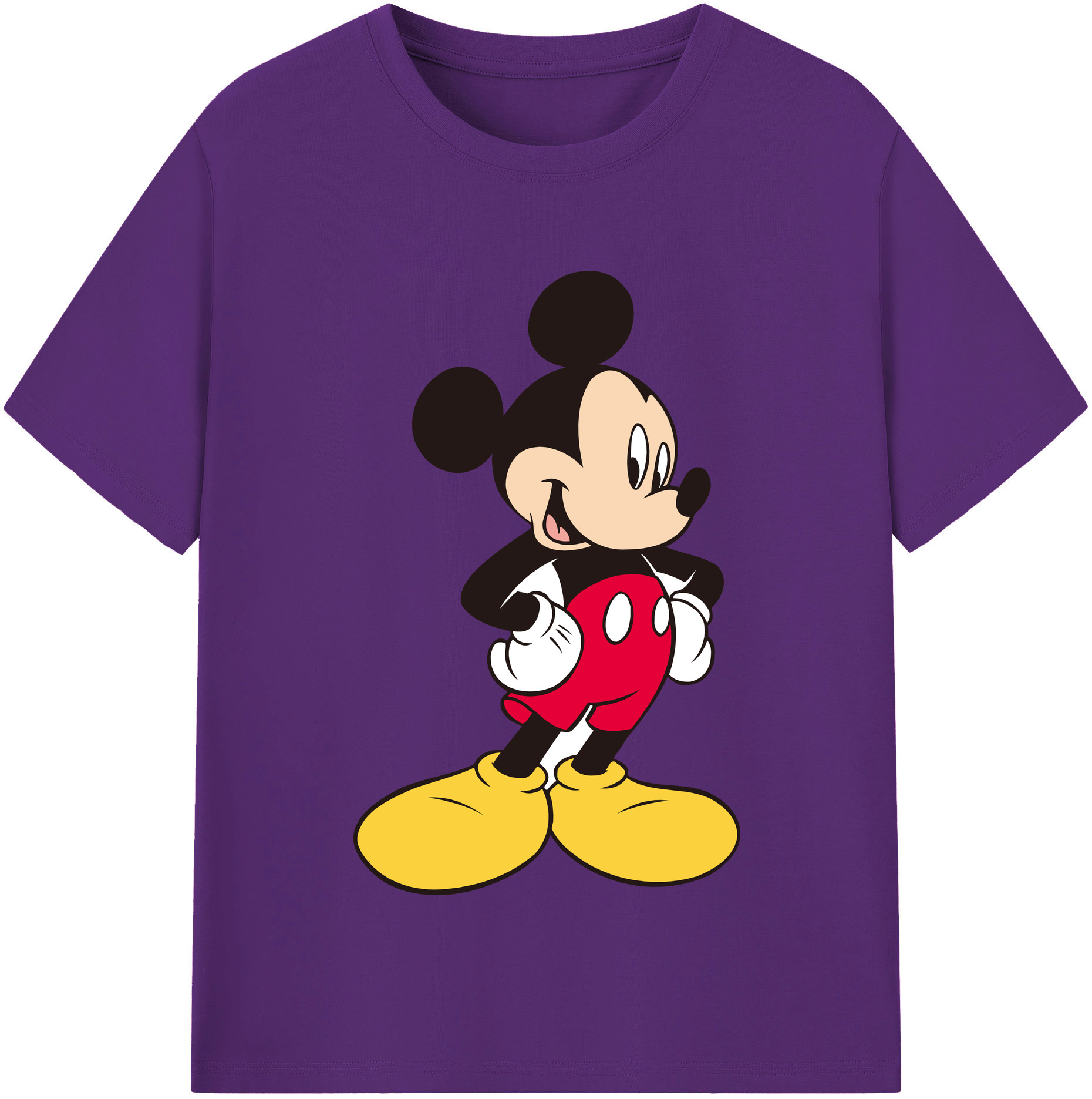 （画像用） ミッキーマウス Mickey Mouse 綿100％半袖Tシャツ（フロントプリント）